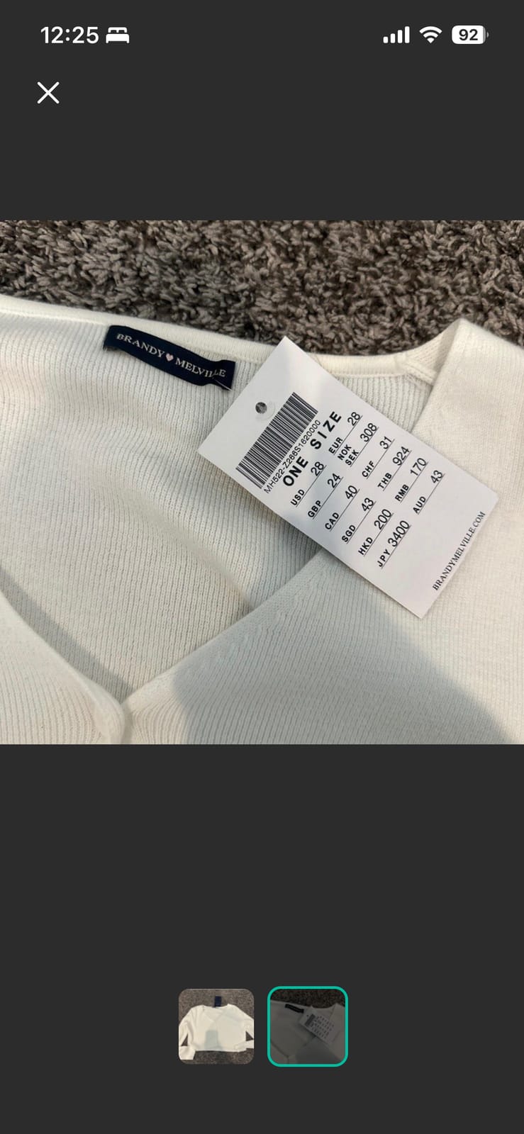 Brandy Melville BNWT Brandy Melville White Cropped Cardigan - Photo 2