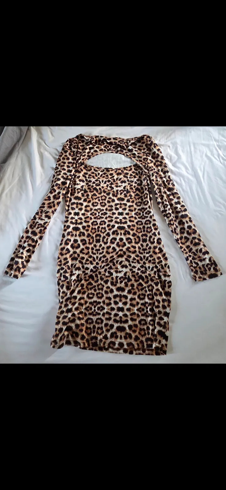 Unknown Wild Leopard Print Cut-Out Dress