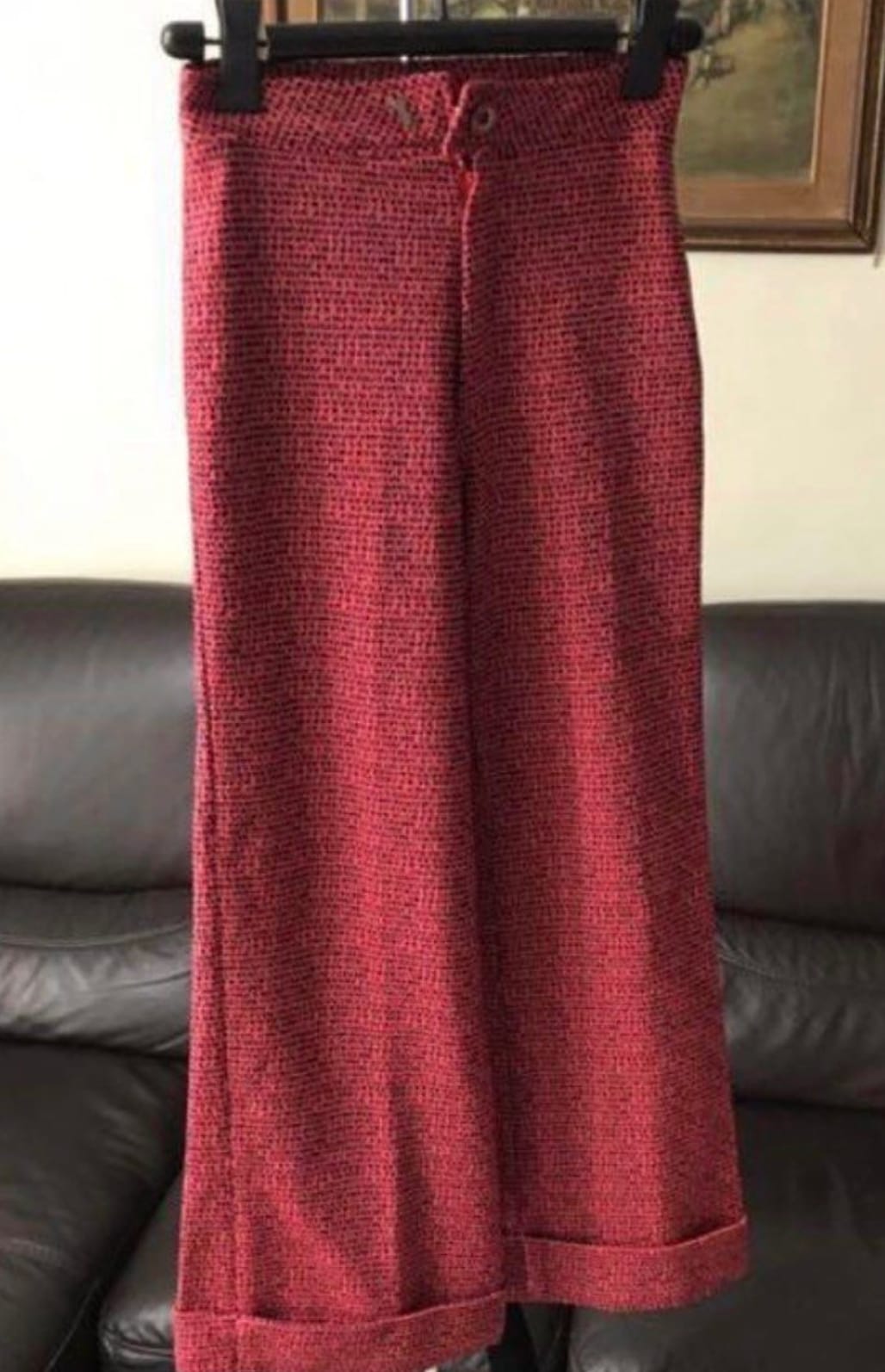 Retro Red Tweed Trousers