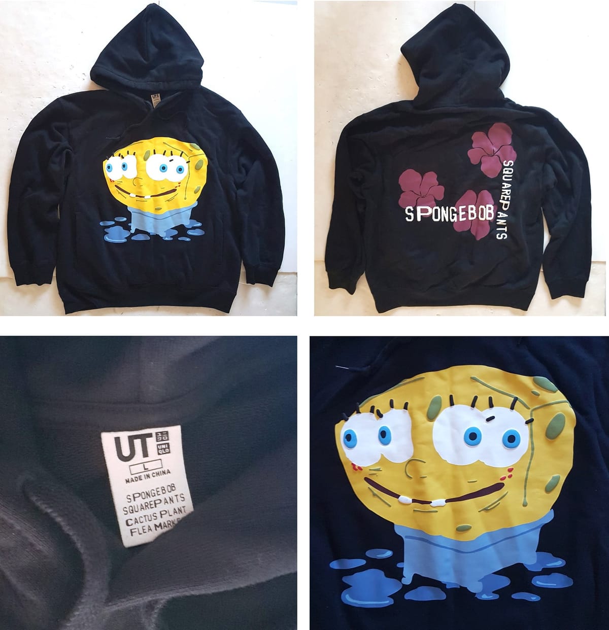 Uniqlo Original UNIQLO SpongeBob SquarePants Hoody Pullover, Black Sweater, Cosmopolitan, Hooded Jumper, Cool Outerwear, Sleek Designer Hoodie, Warm Jacket, Cactus Plant Flea Market Model, Sophistication, Streetwise, Timeless Appeal, Urban Style, Pop Culture - Photo 8