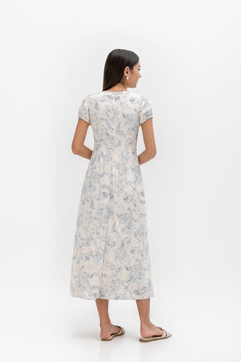 Love and Bravery Leyla Floral Printed Puff Sleeve Midi Dress - Photo 4