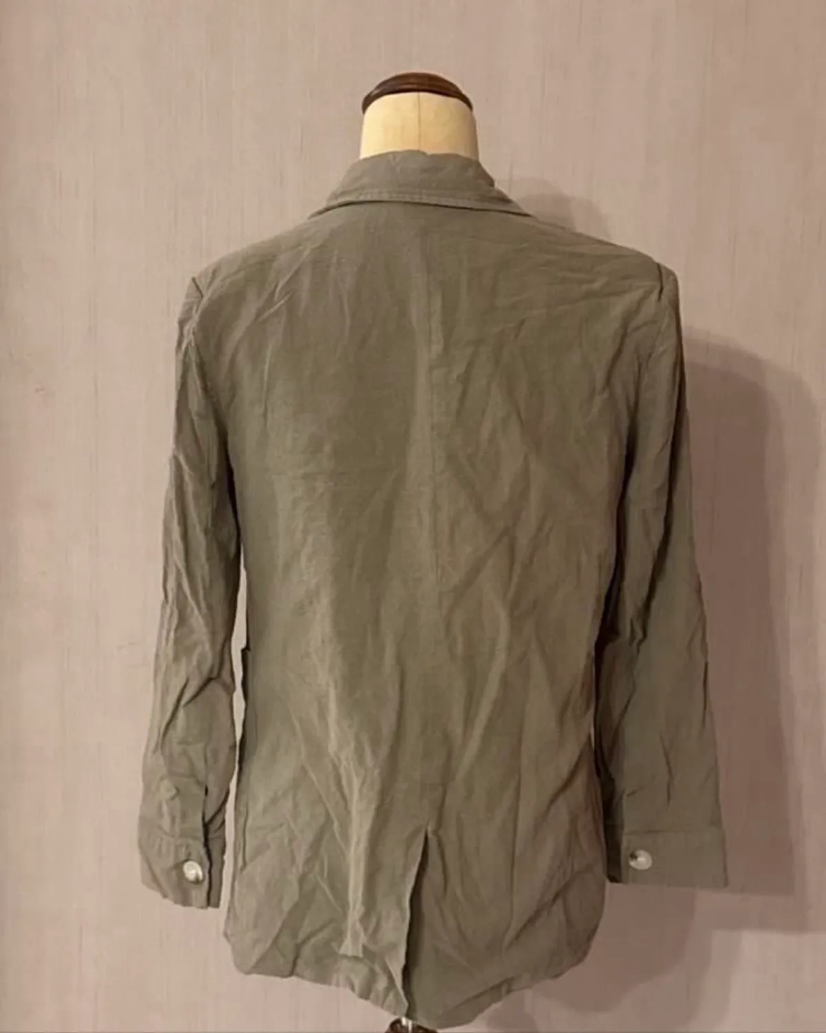 The Editor’s Market Minimalist Olive Cotton Blazer - Photo 2