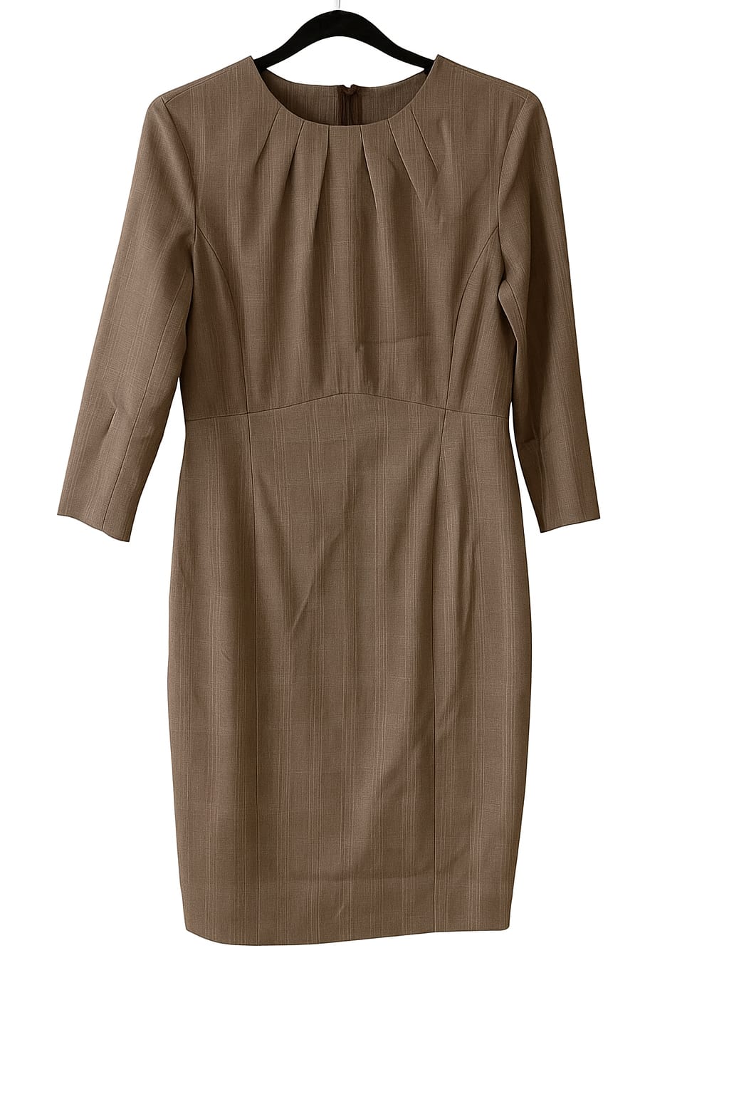 Zara ZARA Brown Check Patterned Pencil Dress (M) - Photo 2