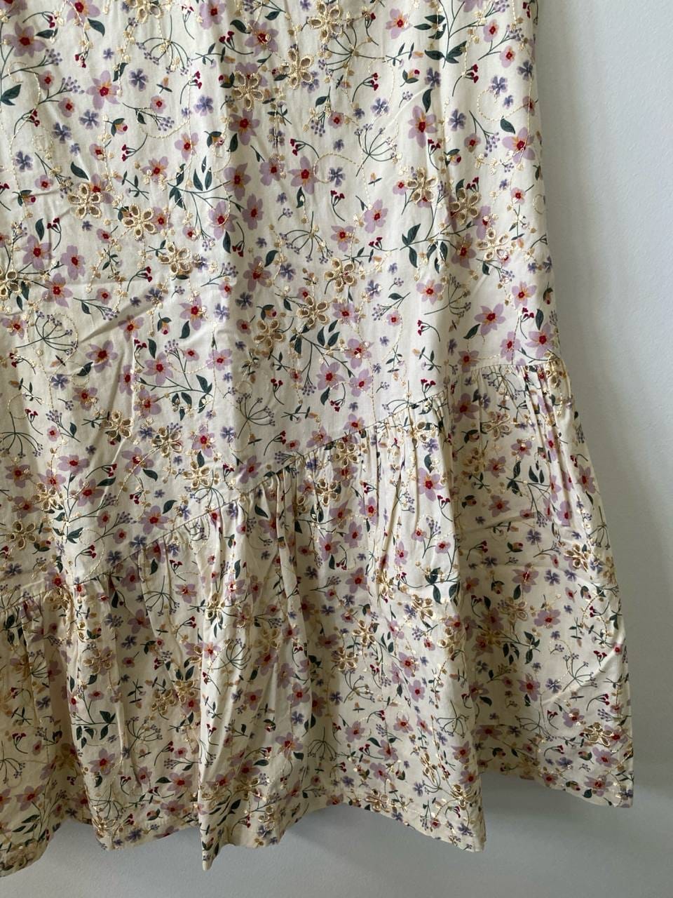 Unbranded Pastel Yellow/Cream Sleeveless Floral Patterned Dress (M-L) - Photo 3