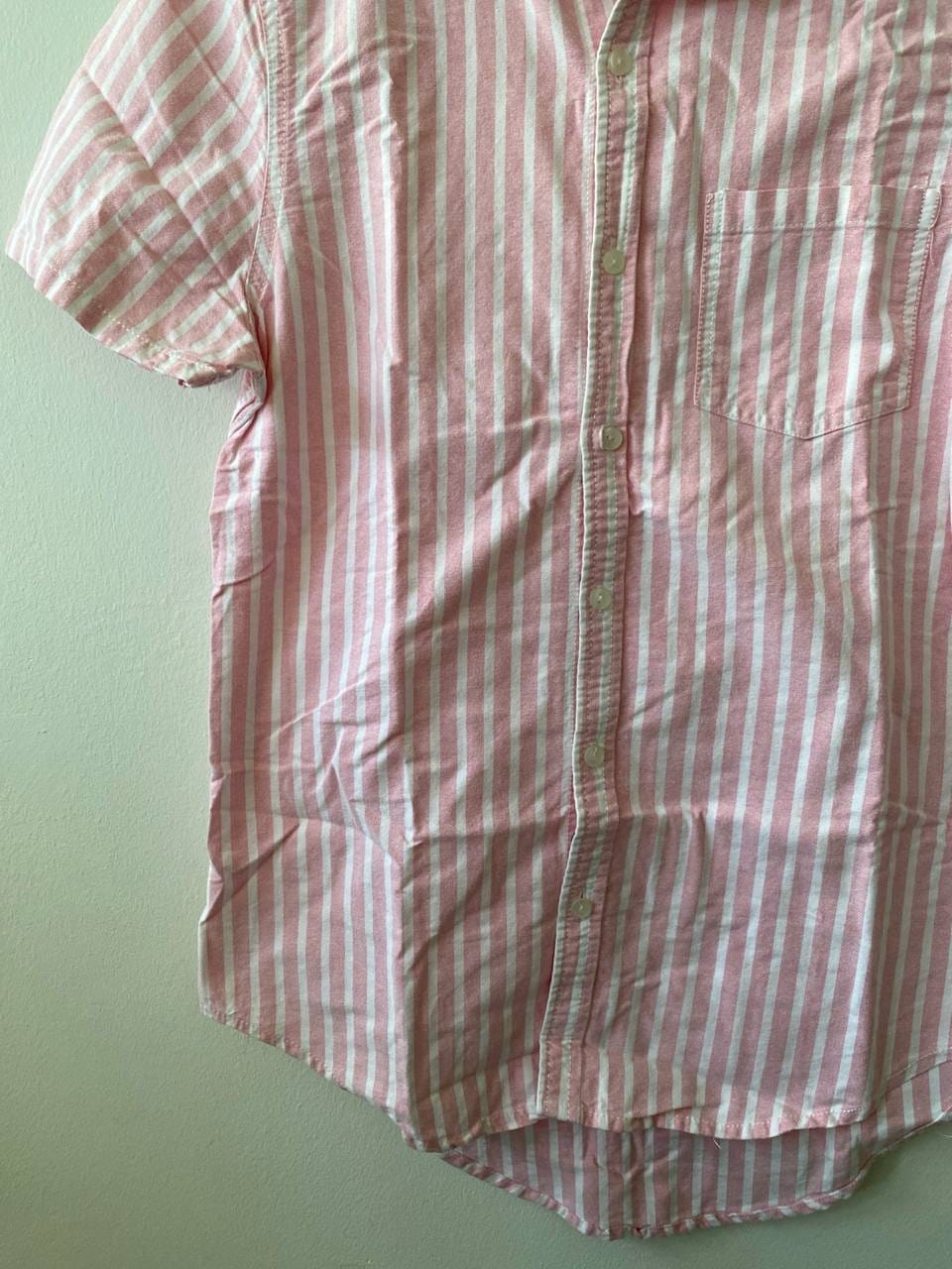Factorie FACTORIE Pink And White Striped Oversized Collared Shirt (XS) - Photo 4
