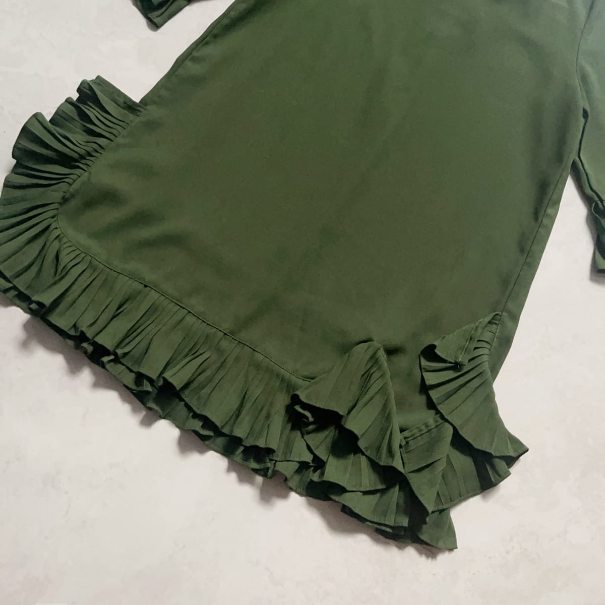 Mirror Sister Forest Green Ruffle Dress - Photo 4