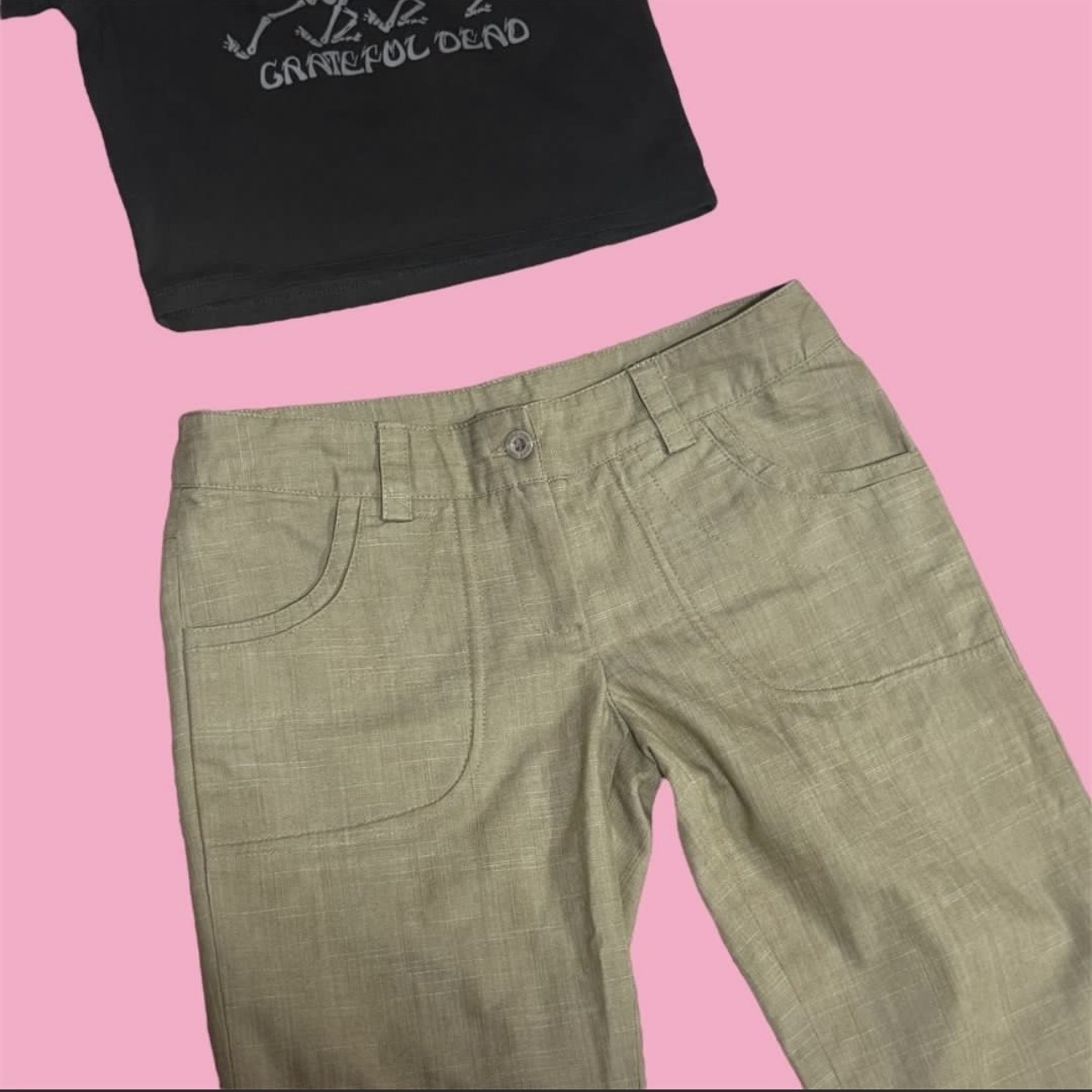 double index double index khaki capri - Photo 2
