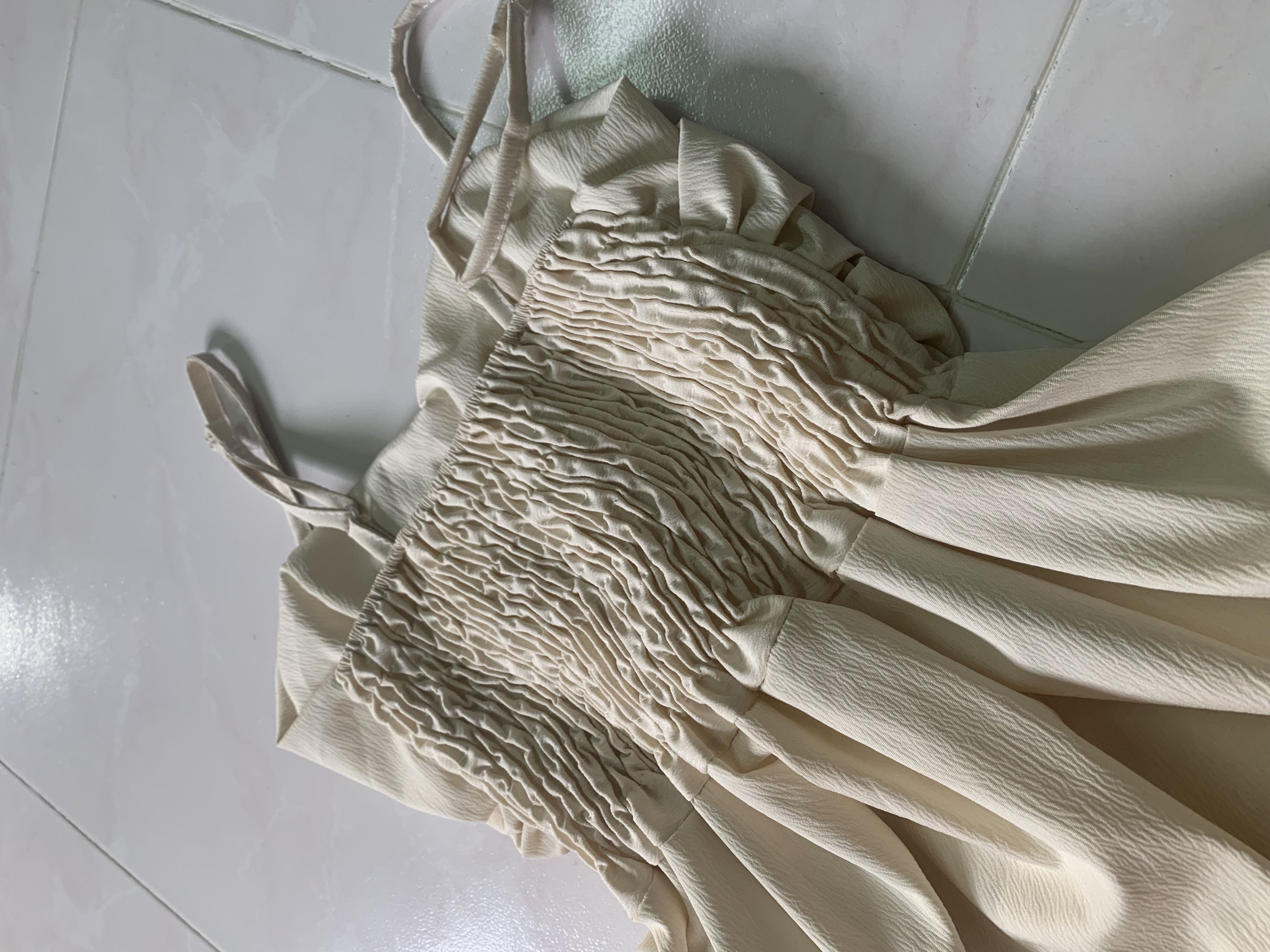 Creamy Ruched Mini Dress - Photo 2