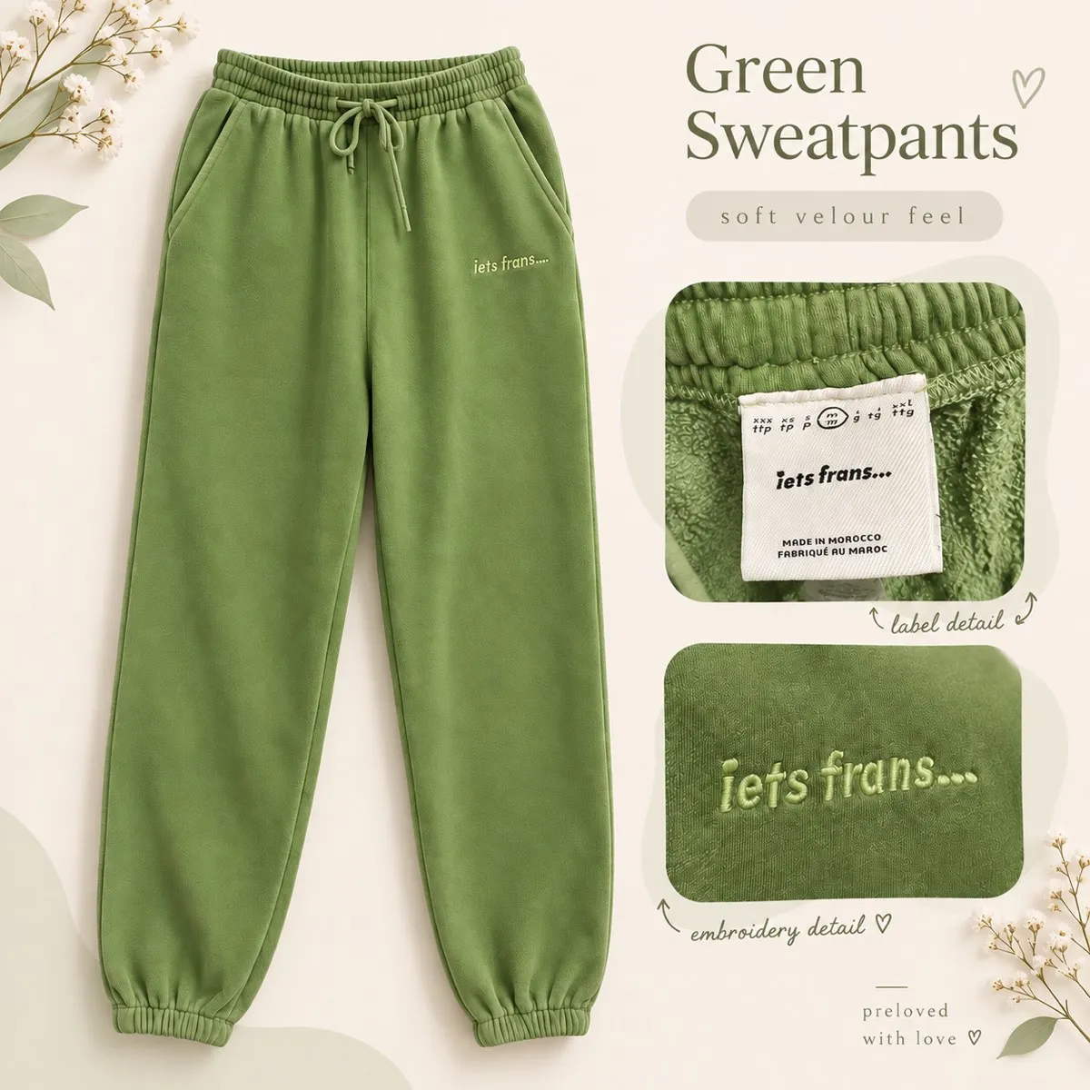 iets frans Urban Baggy Green Sweatpants