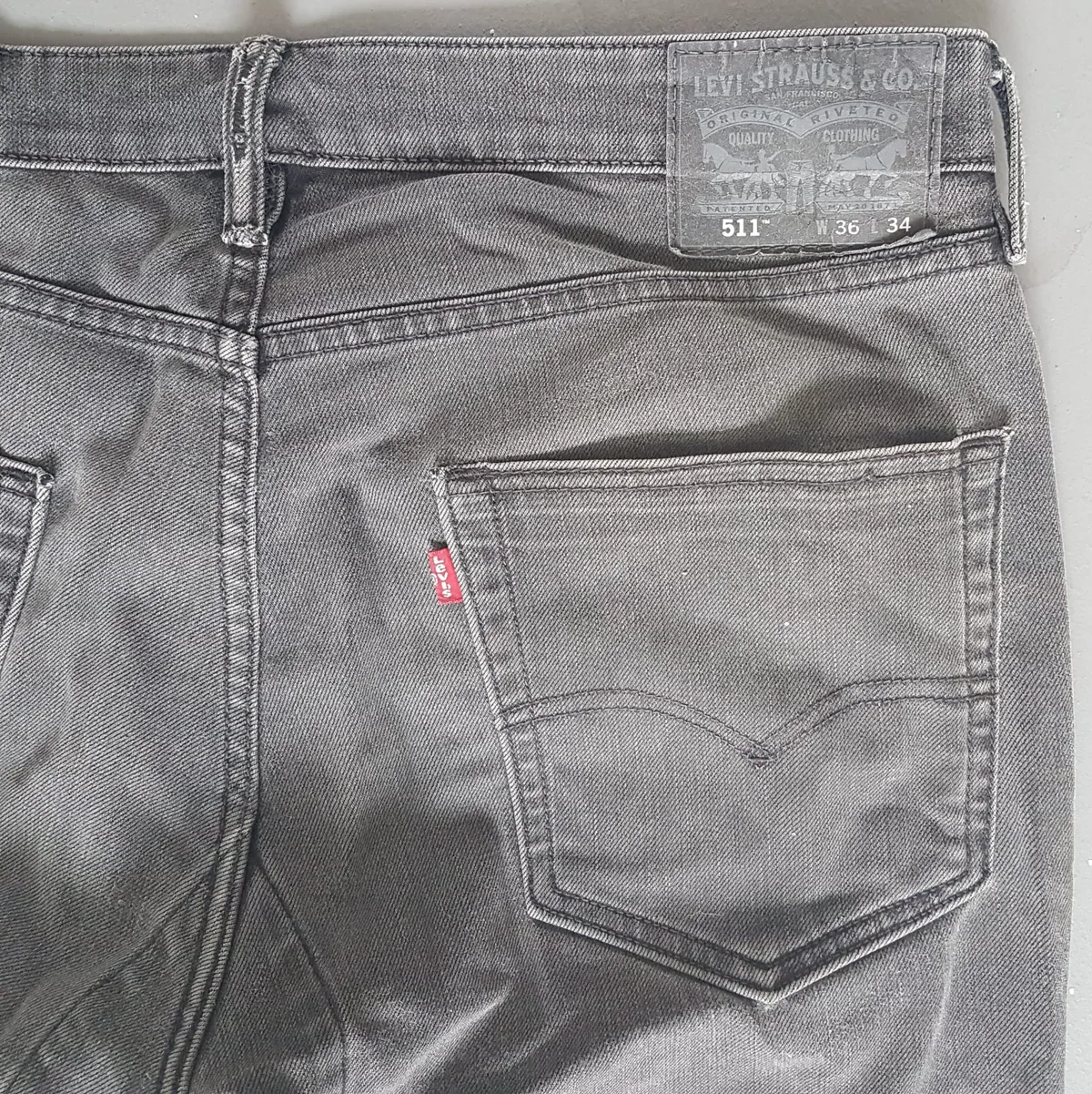 Levi's Original Levi’s Strauss Denim Jeans, USA, Levi’s 511, Red Tab, W36, L34, Cosmopolitan, Dark Gray Pants, Bootcut Jeans, Seasoned Look, Everyday Fashion, Timeless Classic, Retro Apparels, Vintage Jeans, Urban Style, Sophistication, Streetwise, Luxury Living - Photo 2