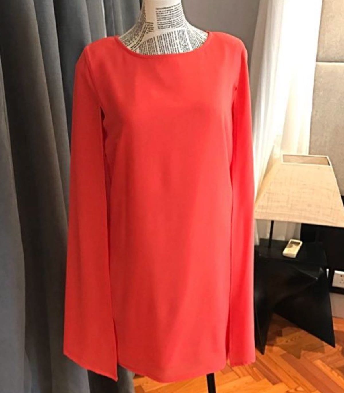 Chic Coral Long-Sleeve Top