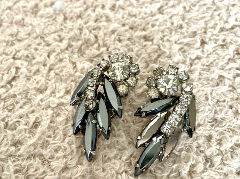Vintage Rhinestone Statement Earrings