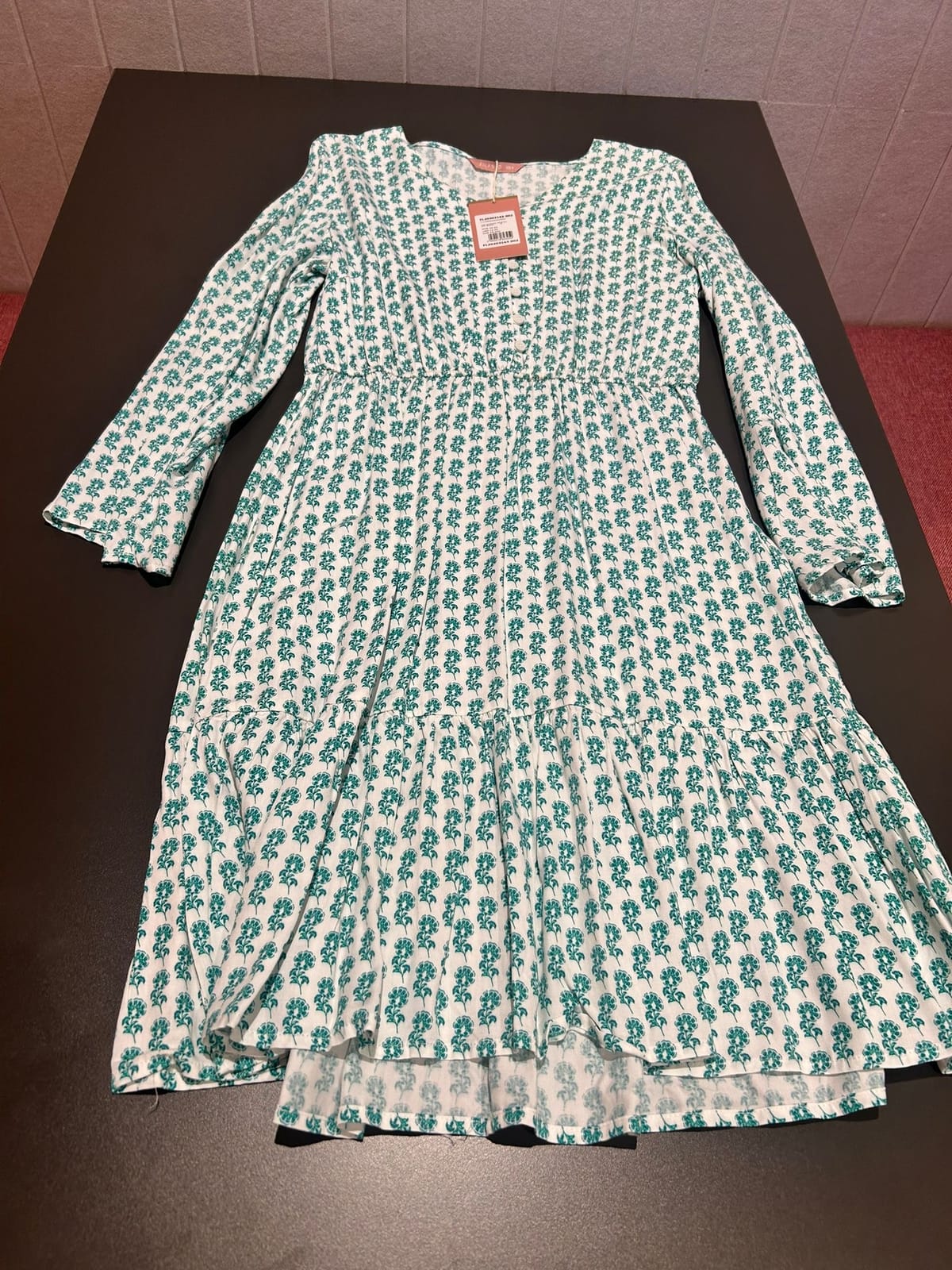 Floral Print Long-Sleeve Midi Dress
