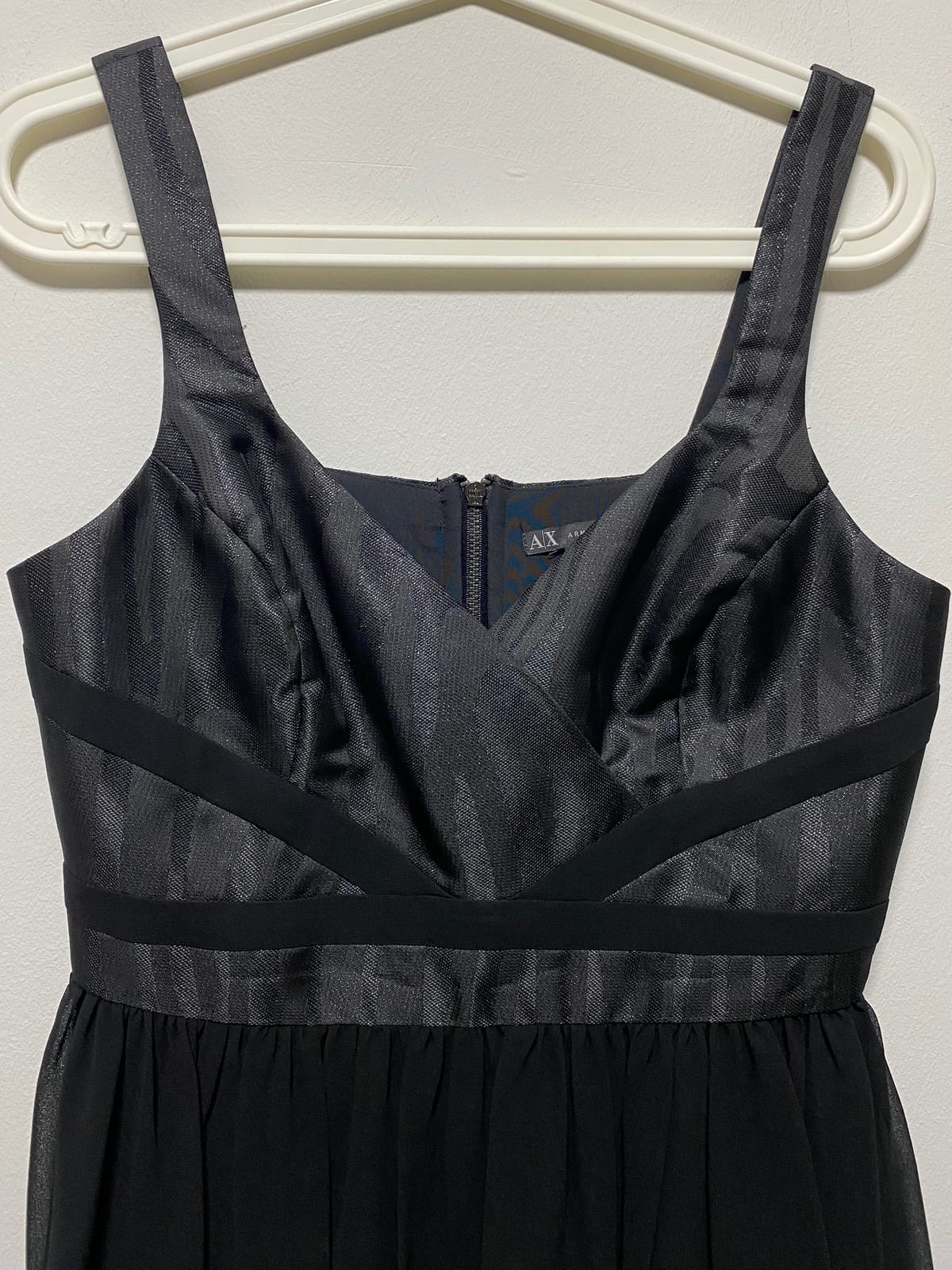 Armani Exchange  ARMANI EXCHANGE A|X Black Sleeveless Dress With Tulle Skirt (US 4) - Photo 2