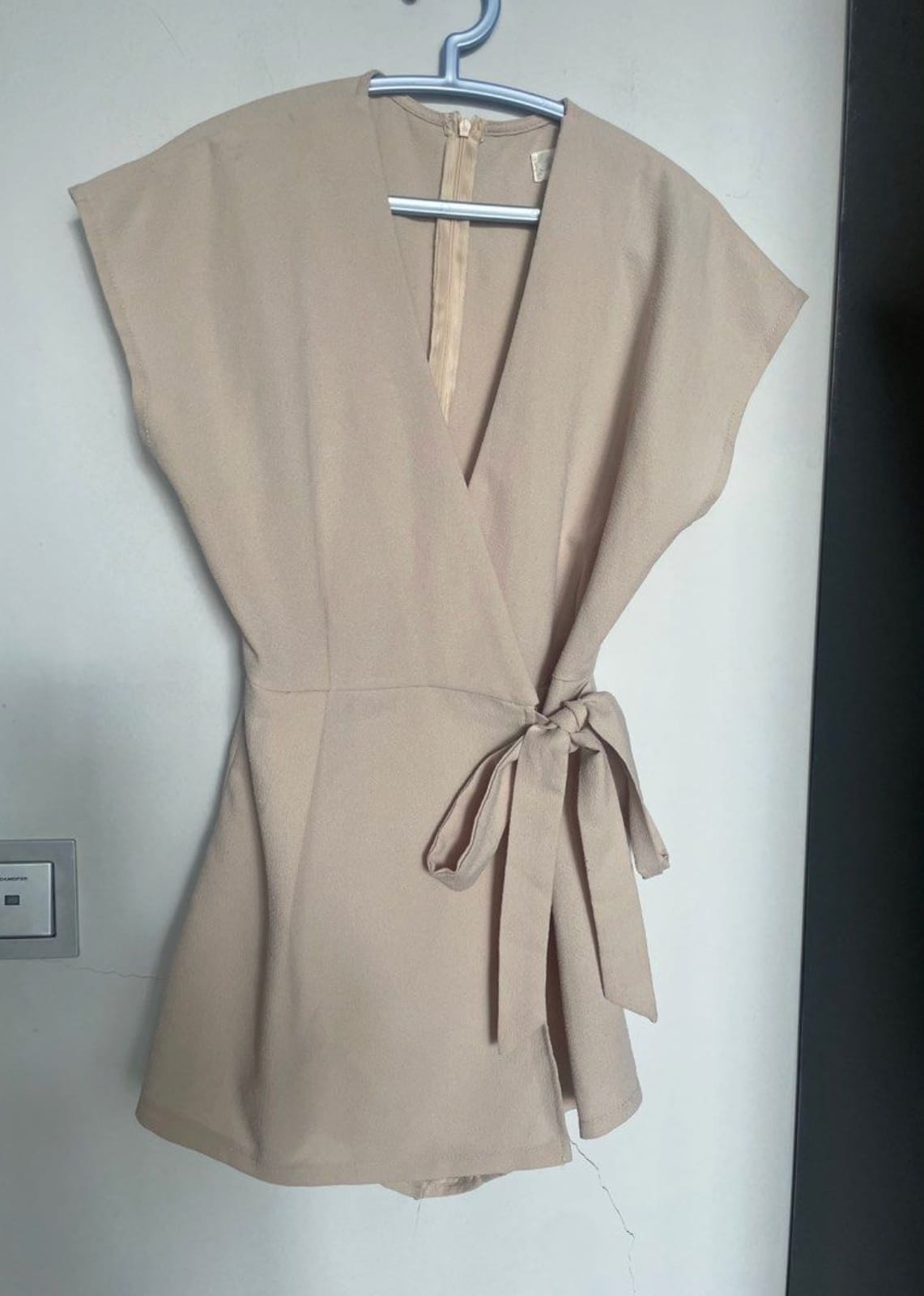 Chic Beige Wrap Dress