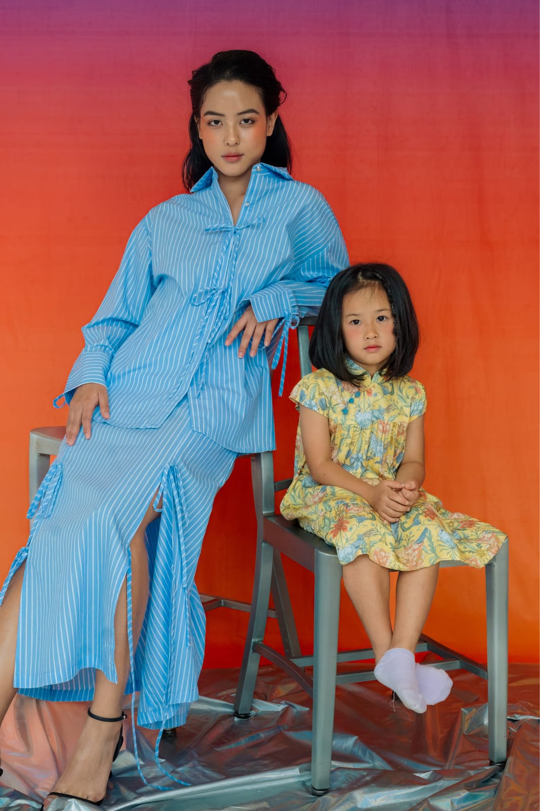 Sea Apple Stripe Skirt With Ties - Photo 3
