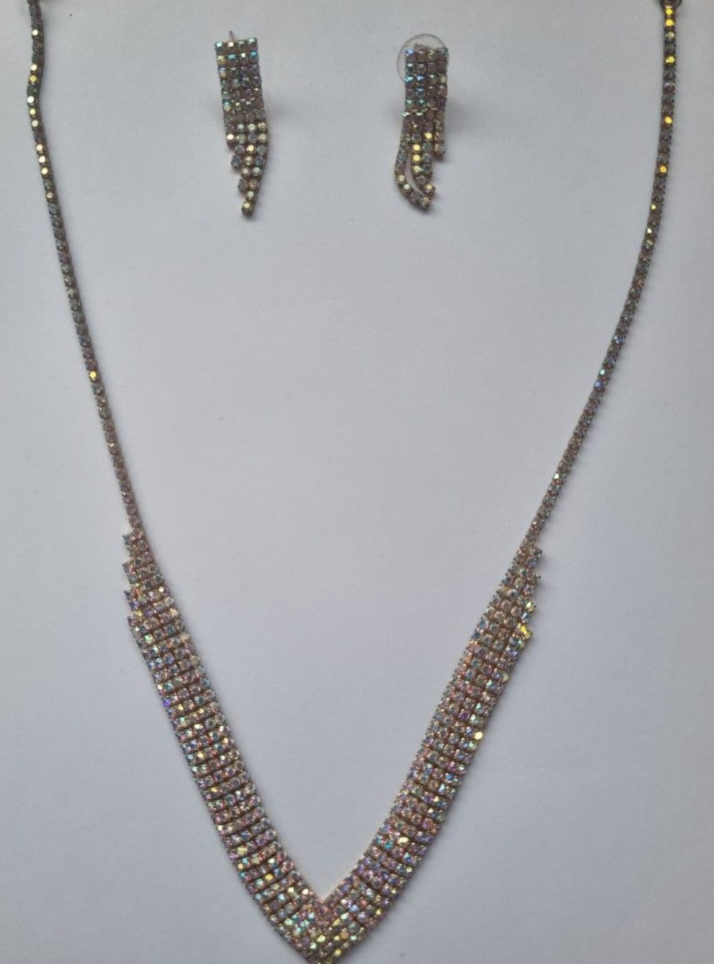 Sparkling Rhinestone Necklace + Earrings - Photo 2