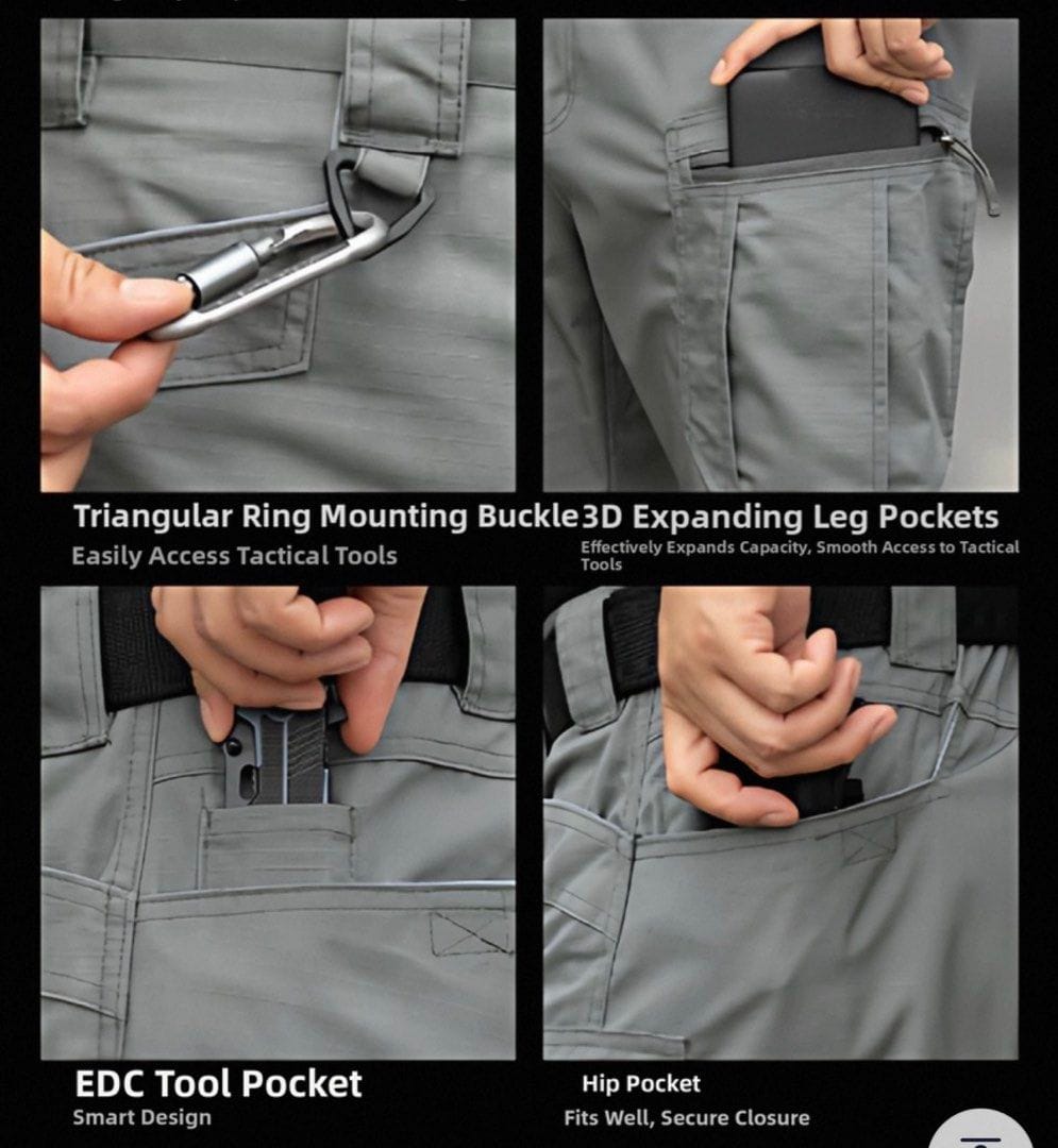 iX10 Tactical Cargo Pants - Water Repellent, Multi-Pocket - Photo 7