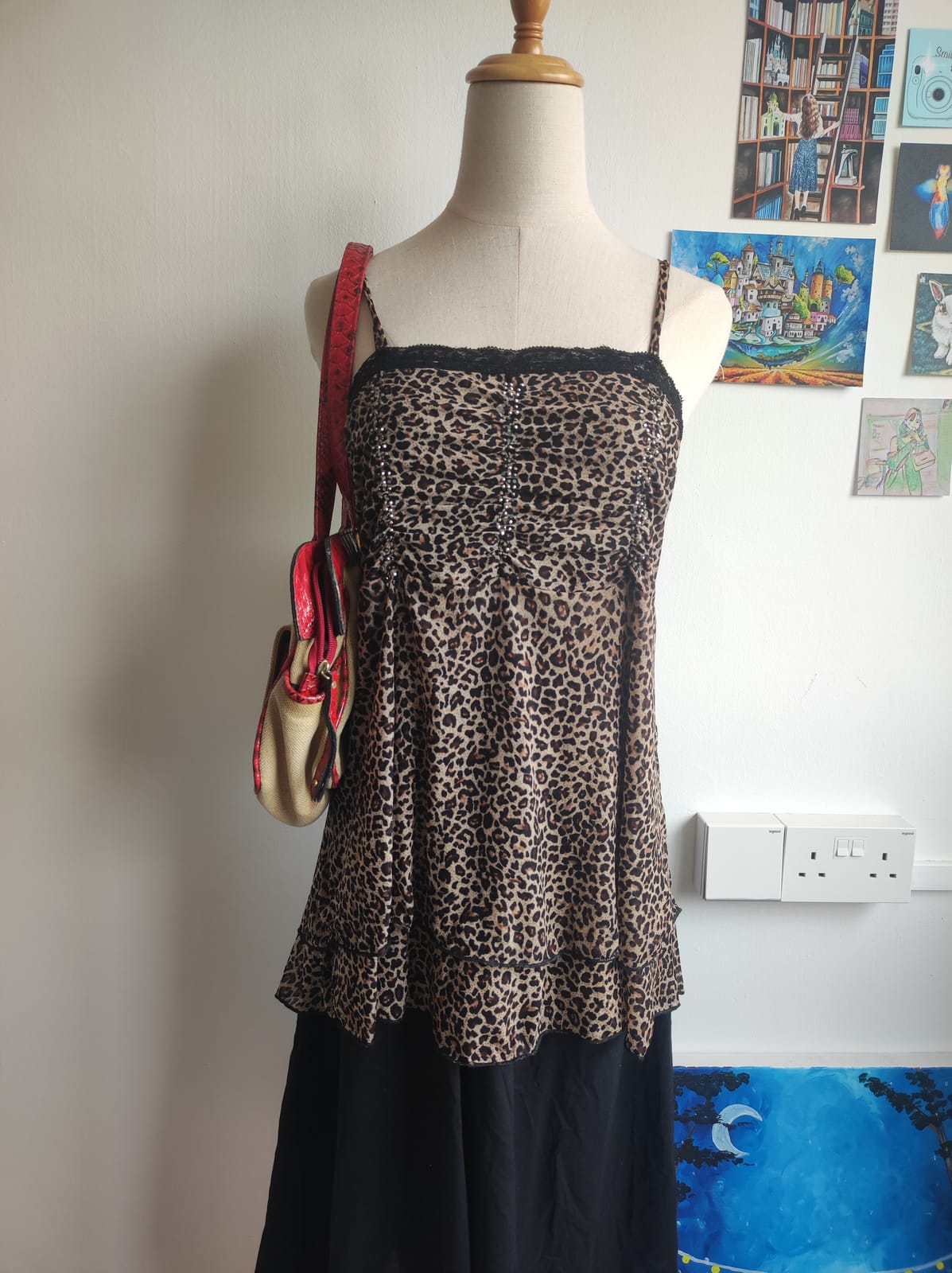 Leopard Print Spaghetti Strap Top