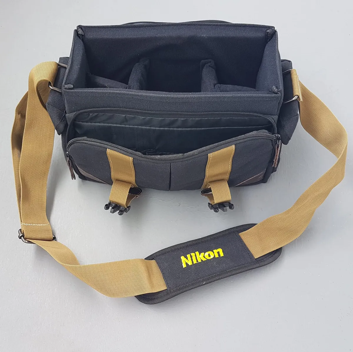 NIKON Original NIKON Fashion Bag, Camera Bag, DSLR Shoulder Bag, Cosmopolitan, Cool Black, Khaki & Brown Carrier, Adjustable Sling, 5 Protective Slots, Camera Body, Lenses & Accessories, Waterproof, Timeless Appeal, Sophistication, Streetwise, Outdoor Gear - Photo 6