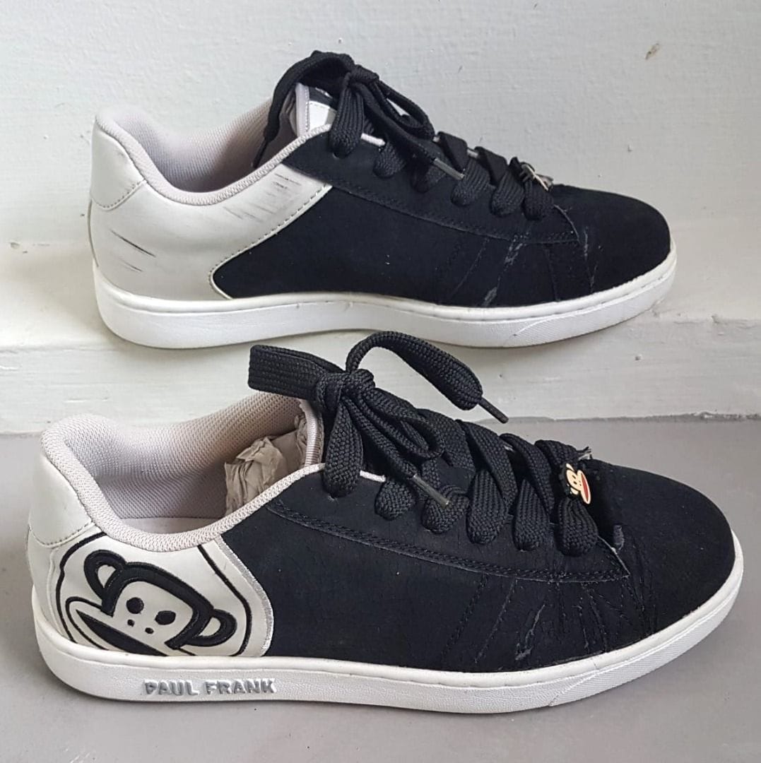 Paul Frank Original PAUL FRANK Designer Sneakers, Cool Black Gray Shoes, Cosmopolitan, Continental, US 10, UK 9, EU 44, JP 270, Trendy MONKEY Logo, Sleek Model, Sophistication, Timeless Appeal, Streetwise, Pop Culture, Hip Hop, Rock Star, Cult Street Fashion - Photo 2
