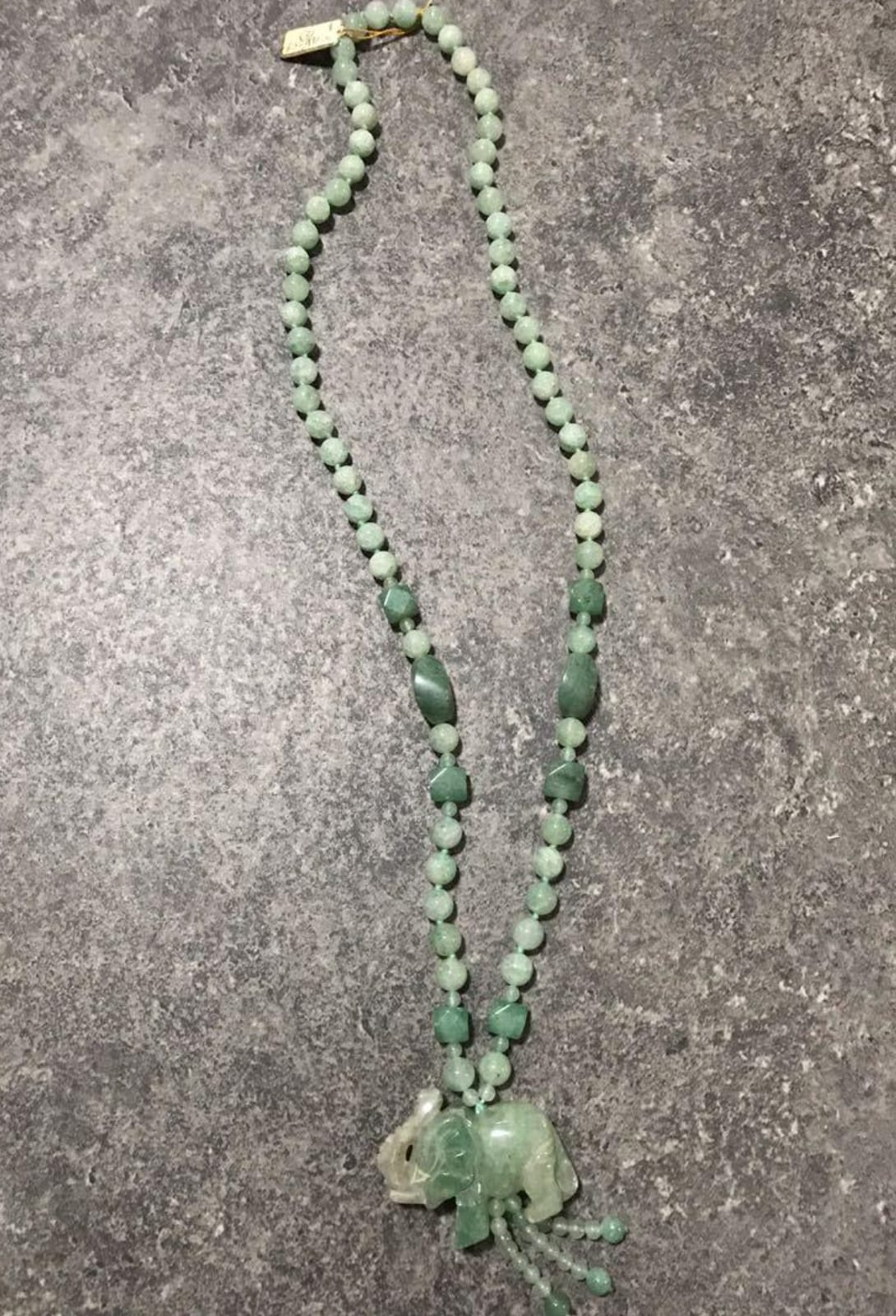 Boho Elephant Charm Beaded Necklace