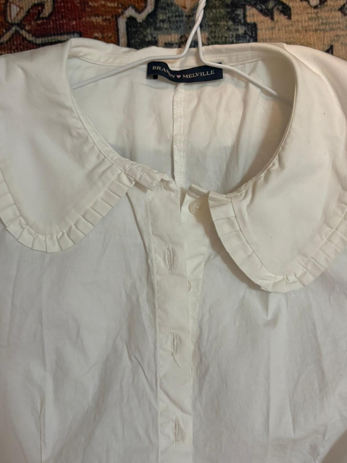 Brandy Melville White Peter Pan Collar Top - Photo 3