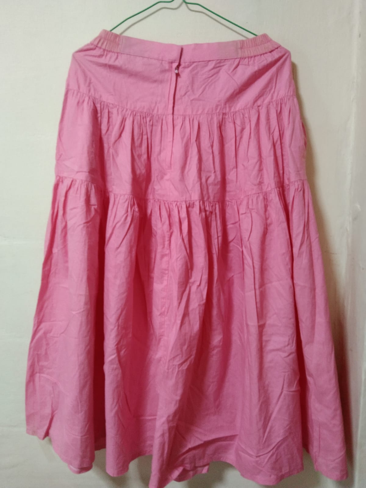 Bright Pink Flowy Midi Skirt