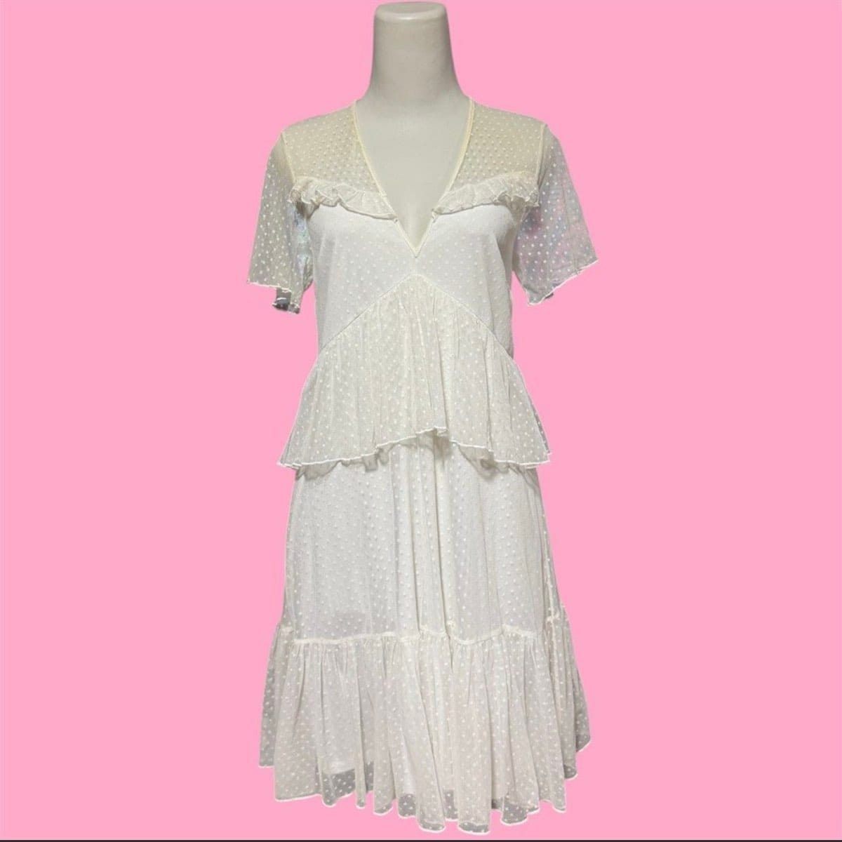 Dreamy White Ruffled Midi Dress