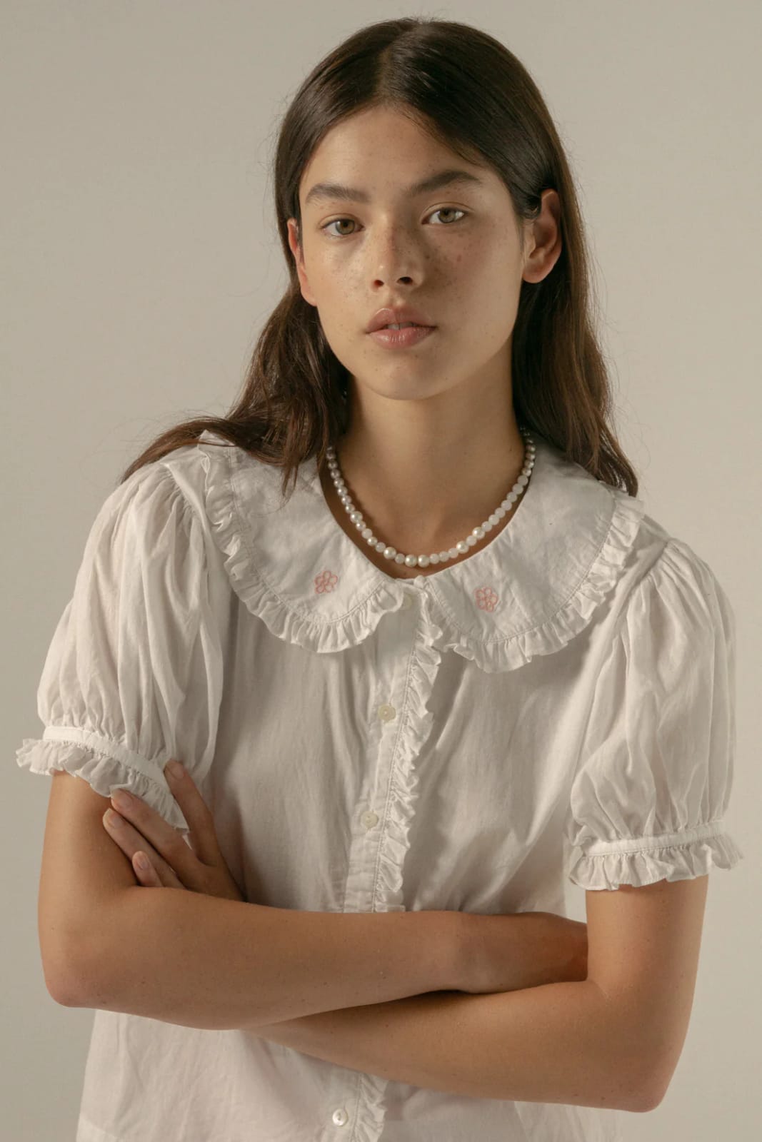 Oak Meadow Billie Blouse in White