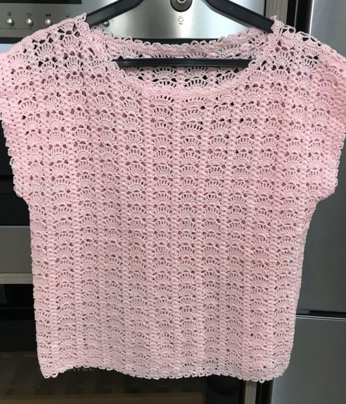 Pink Crochet Knit Top