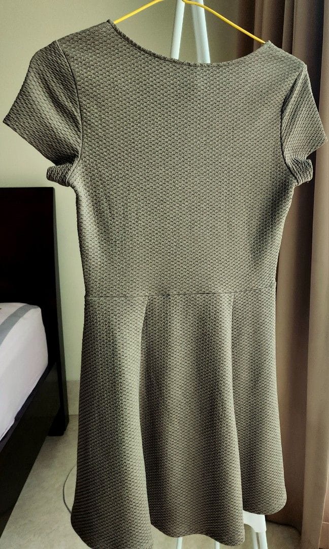 H&M Army Green Stretchy Mini Dress (Size M)