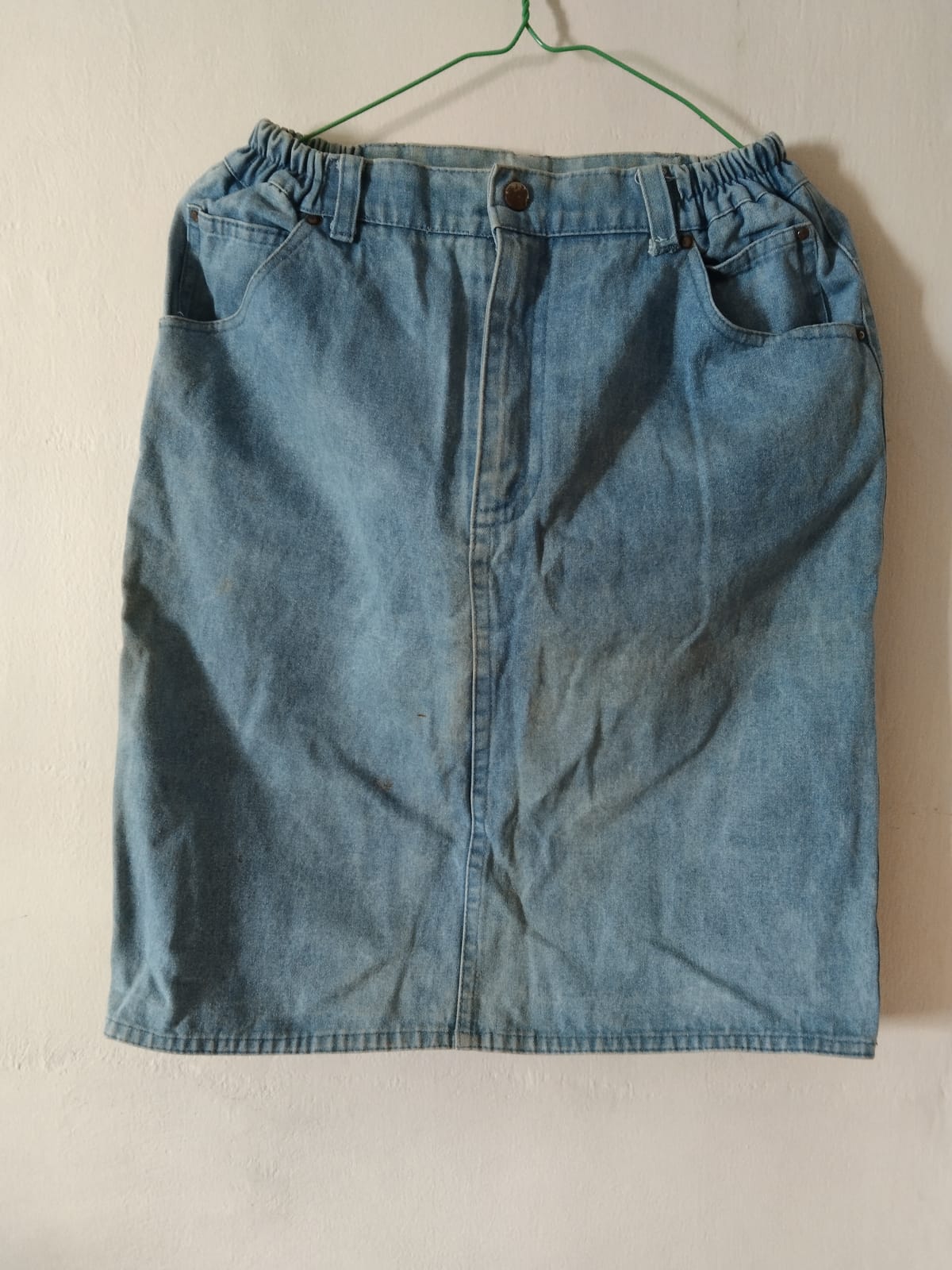 Casual Denim Skirt with Elastic Waist