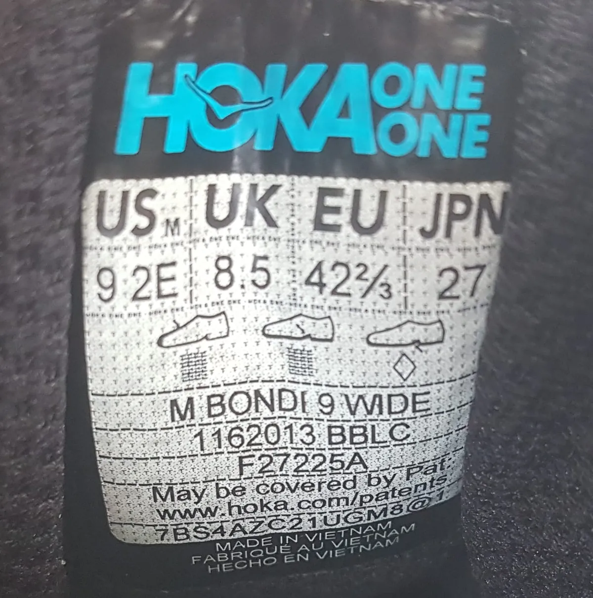HOKA Original HOKA Running Shoes, BONDI 9 Wide Model, Cool Triple Black Colorway Sneakers, RETAIL $269, Cosmopolitan, HOKA ONE ONE from France, US 9.2E, UK 8.5, EUR 42 2/3, JP 27, Timeless Appeal, Urban Style, Sophistication, Streetwise, Everyday Shoes - Photo 6