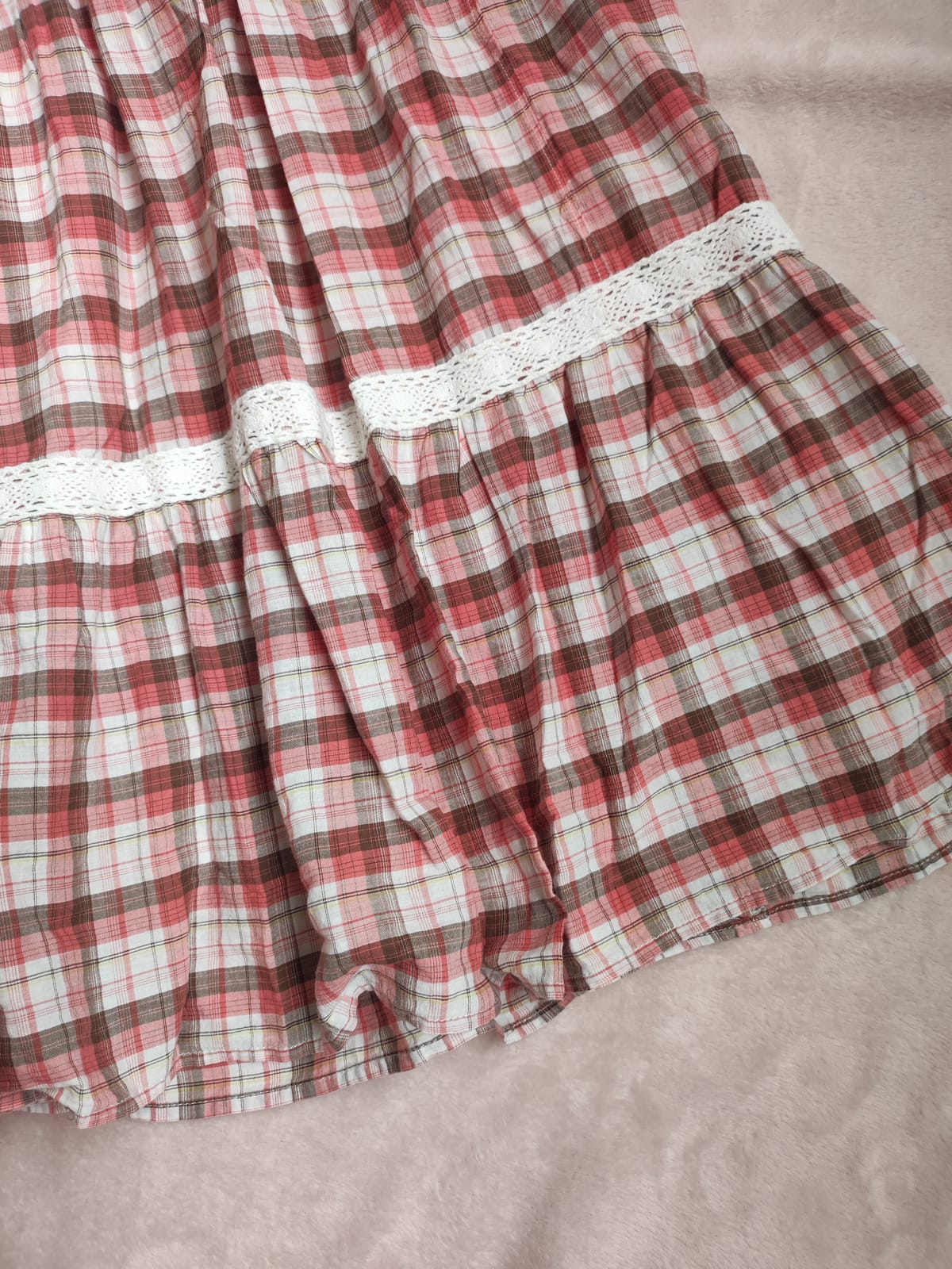 Colza Cottagecore Pink Gingham Tube Maxi Dress - Photo 5