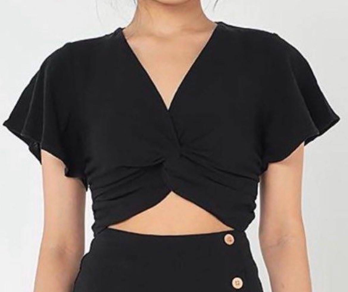 Lovet Twist-Front Crop Top