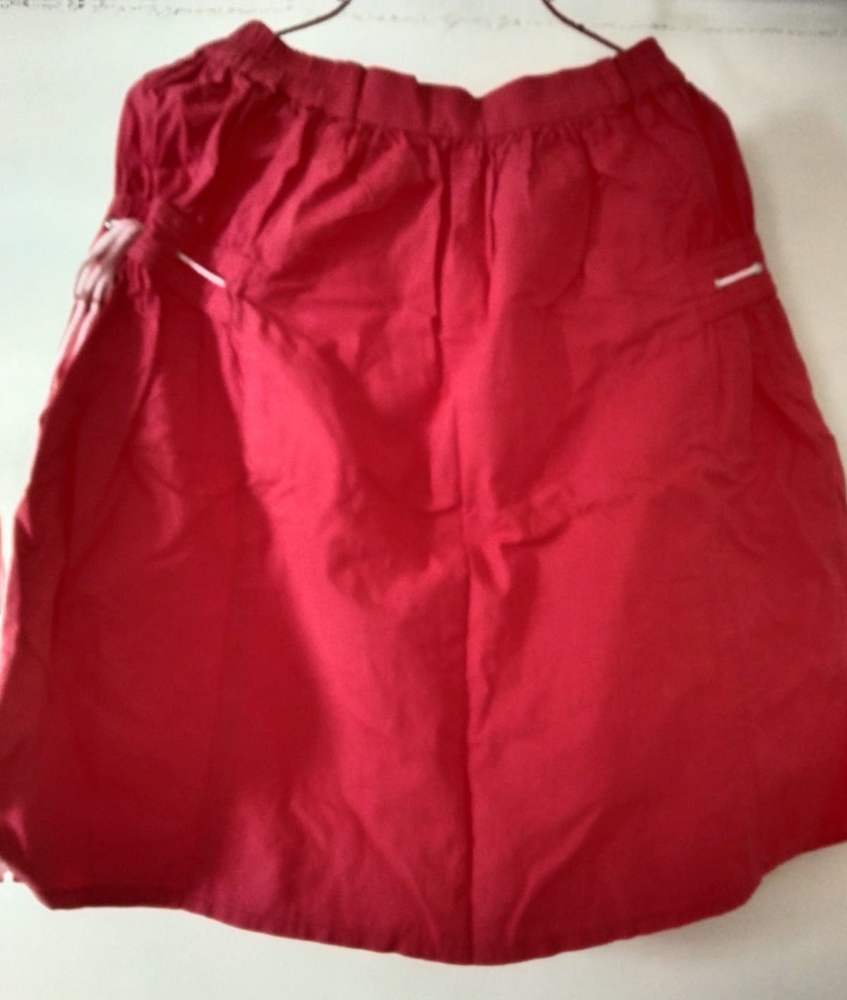 Vibrant Red Elastic Waist Shorts