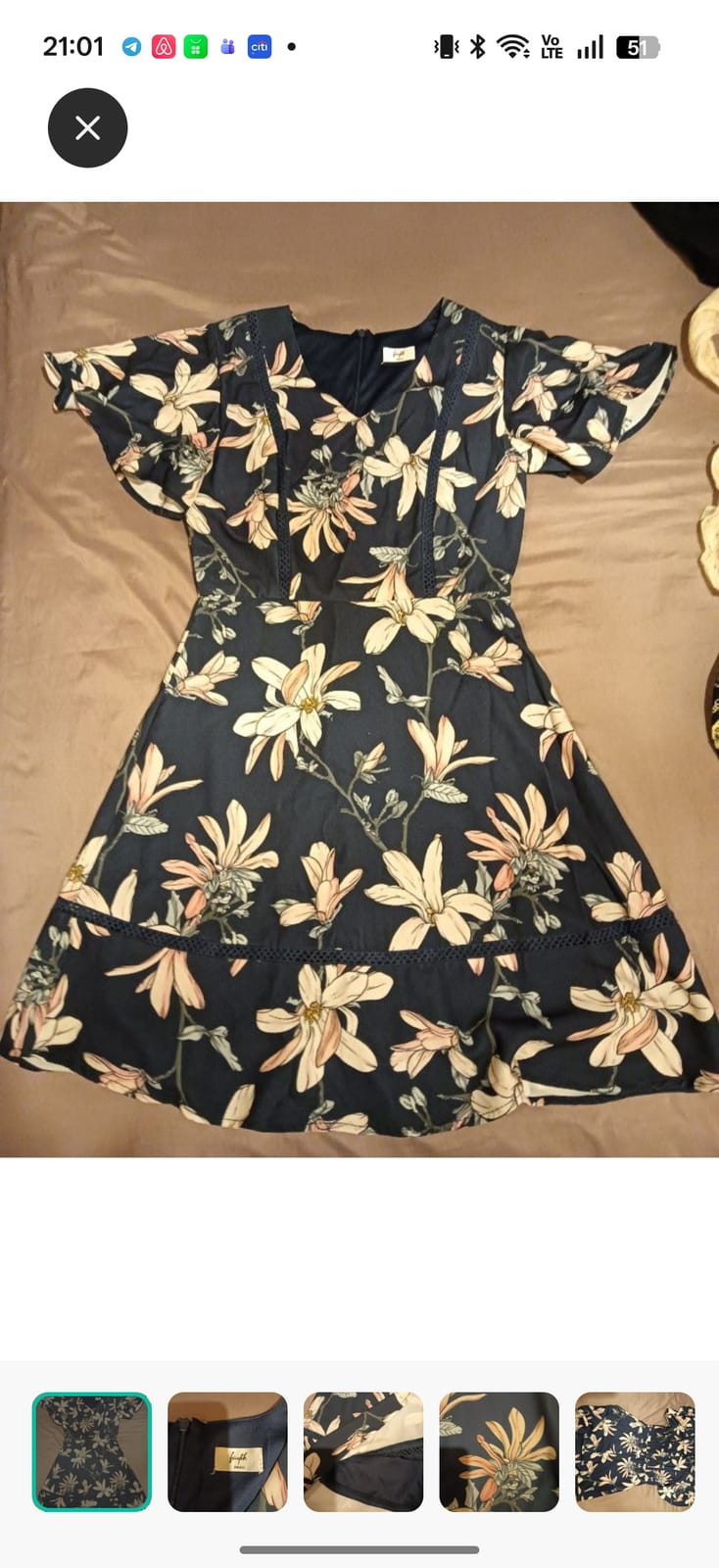 Fayth Chic Navy Floral Wrap Dress