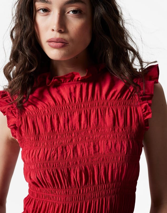 & Other Stories Smocked Frill Top - Photo 2