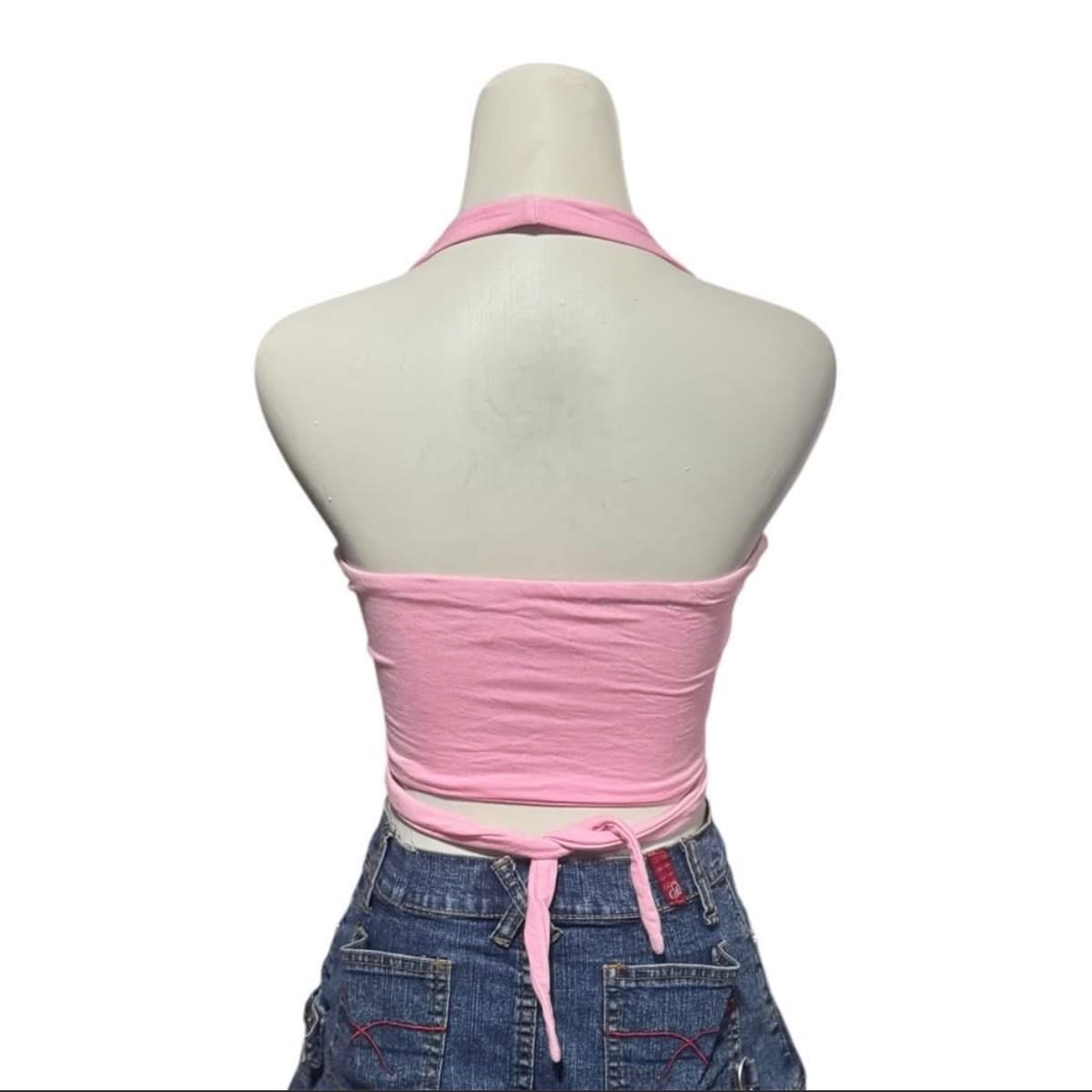 omighty  Omighty Pink Halter Crop Top w/ Zebra Detail - Y2K Vibes - Photo 2