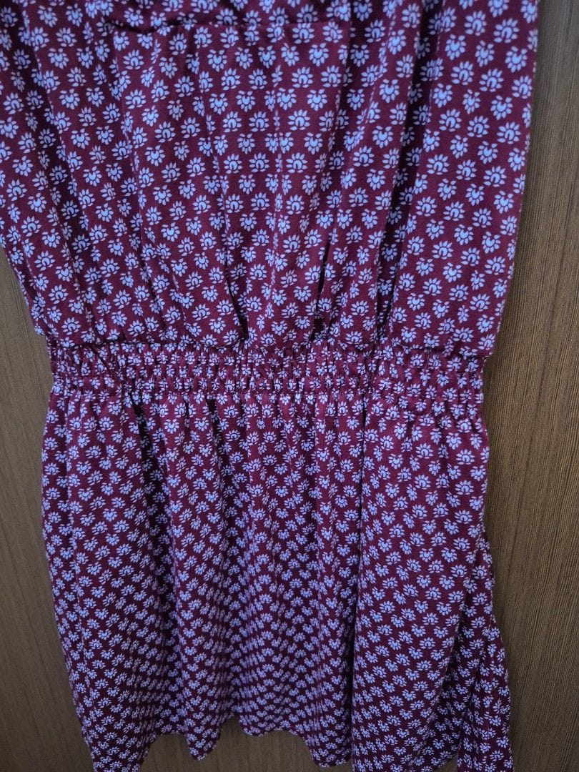 Mango Cute Mango Burgundy Floral Wrap Dress (Size XS) - Photo 2