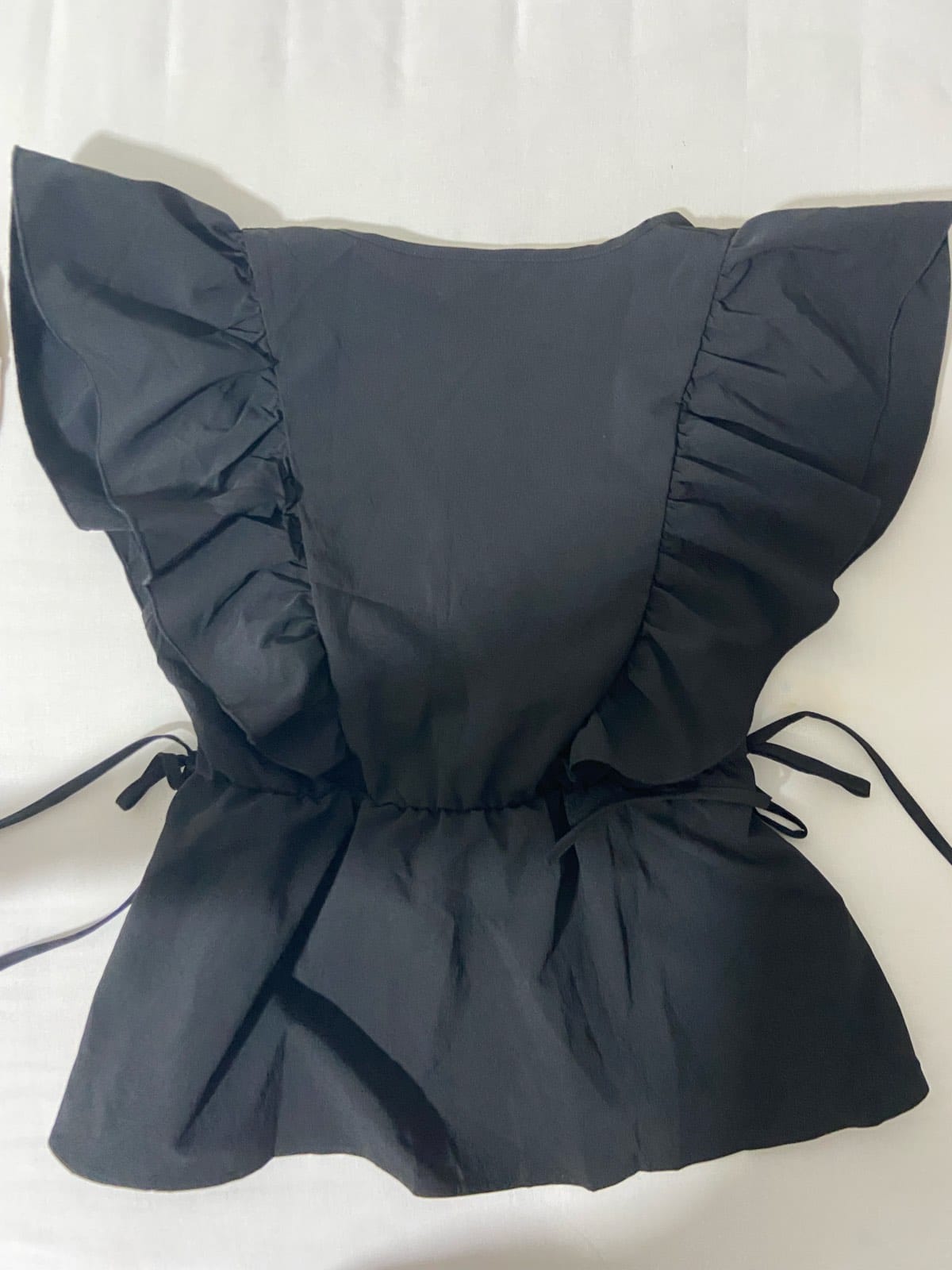 Shein Shein Black Wrap-Style Ruffle Top - Photo 2