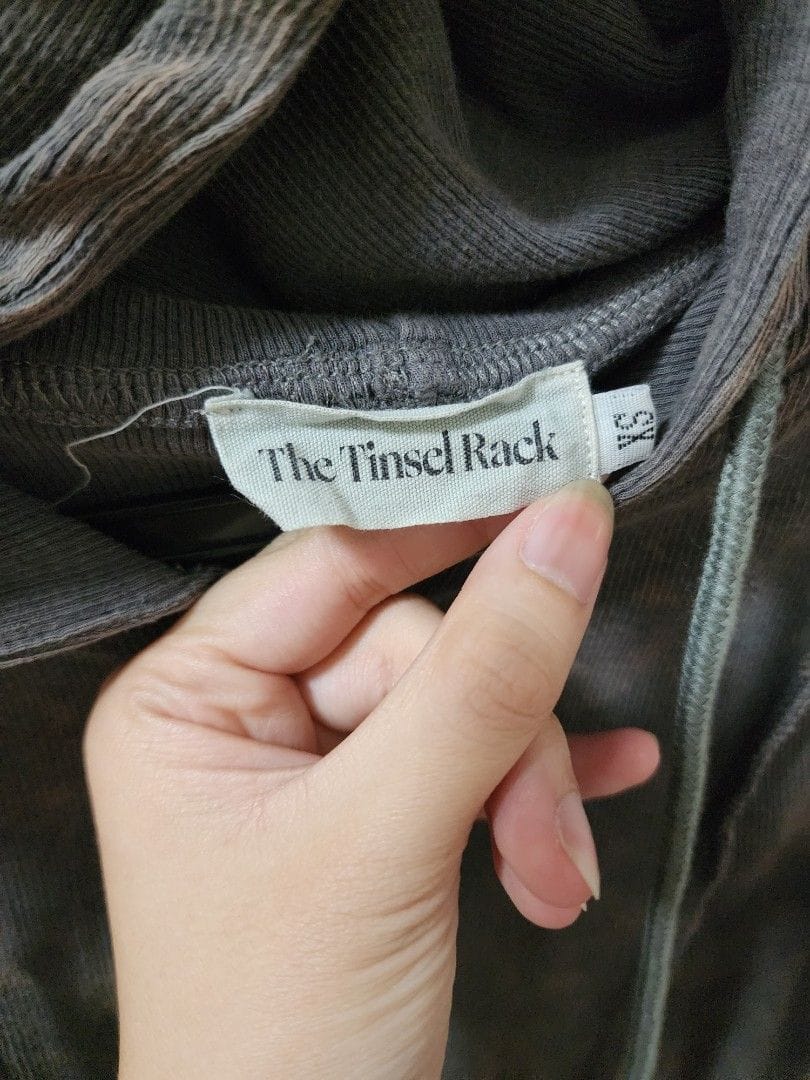 The Tinsel Rack Y2K Grey Acid Wash Hoodie Zip-Up Top (XS) | The Tinsel Rack - Photo 3