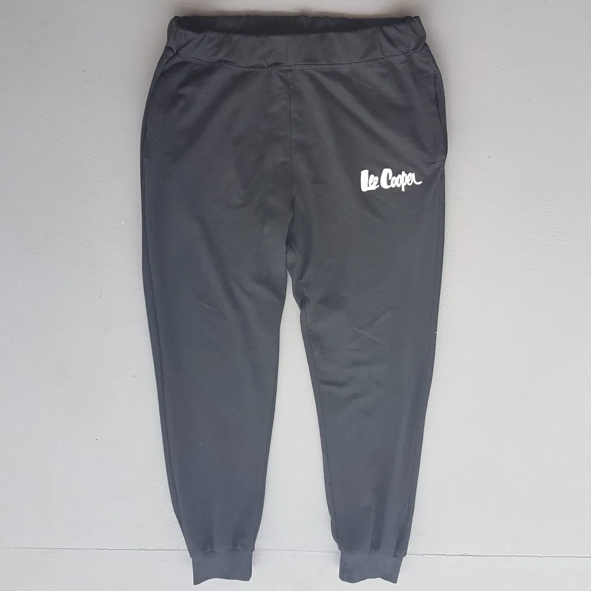 Lee Cooper Lee Cooper Jogger Pants, Tracksuit Bottoms, Hype Black Entity Joggers, Cuffed Hem, Prominent Lee Cooper Logo, Cosmopolitan, XL Track Pants, Sporty Stretchable Sweatpants, Sophistication, Streetwise, Urban Style, Timeless Appeal, Everyday Fashion