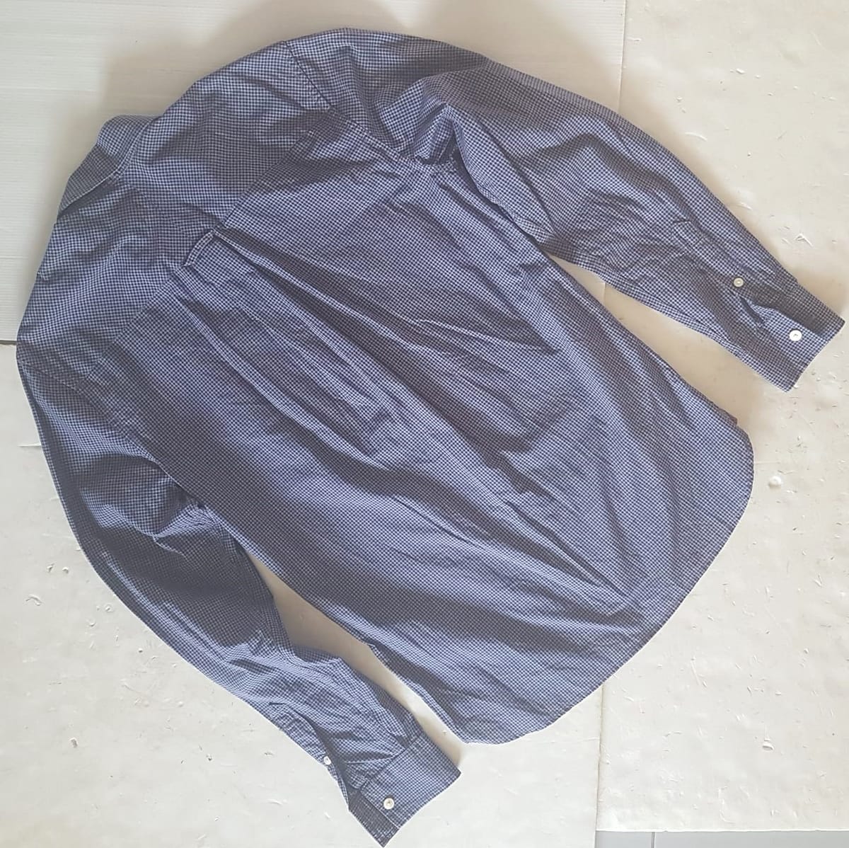 Fred Perry Original FRED PERRY Shirt, Smart BLUE Checkered Top, LONDON, UK, Cool 7 Buttons Shirt, Classic Gingham Long Sleeve, Japanese Inspiration, Cosmopolitan, Luxury Lifestyle, Sleek Design, Sophistication, Streetwise, Timeless Appeal, Urban Living - Photo 6