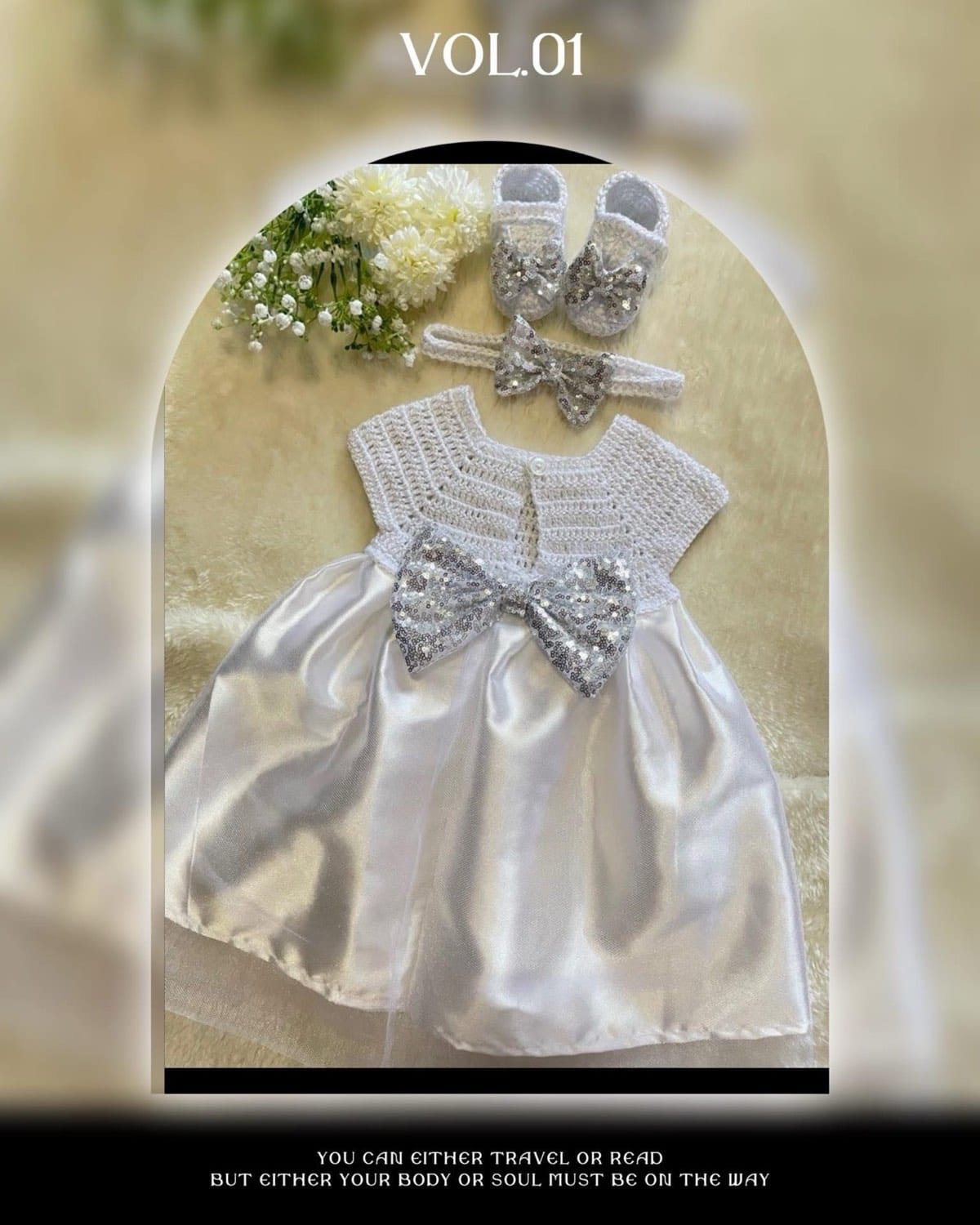 Handmade  newborn dress set🌹 - Photo 4