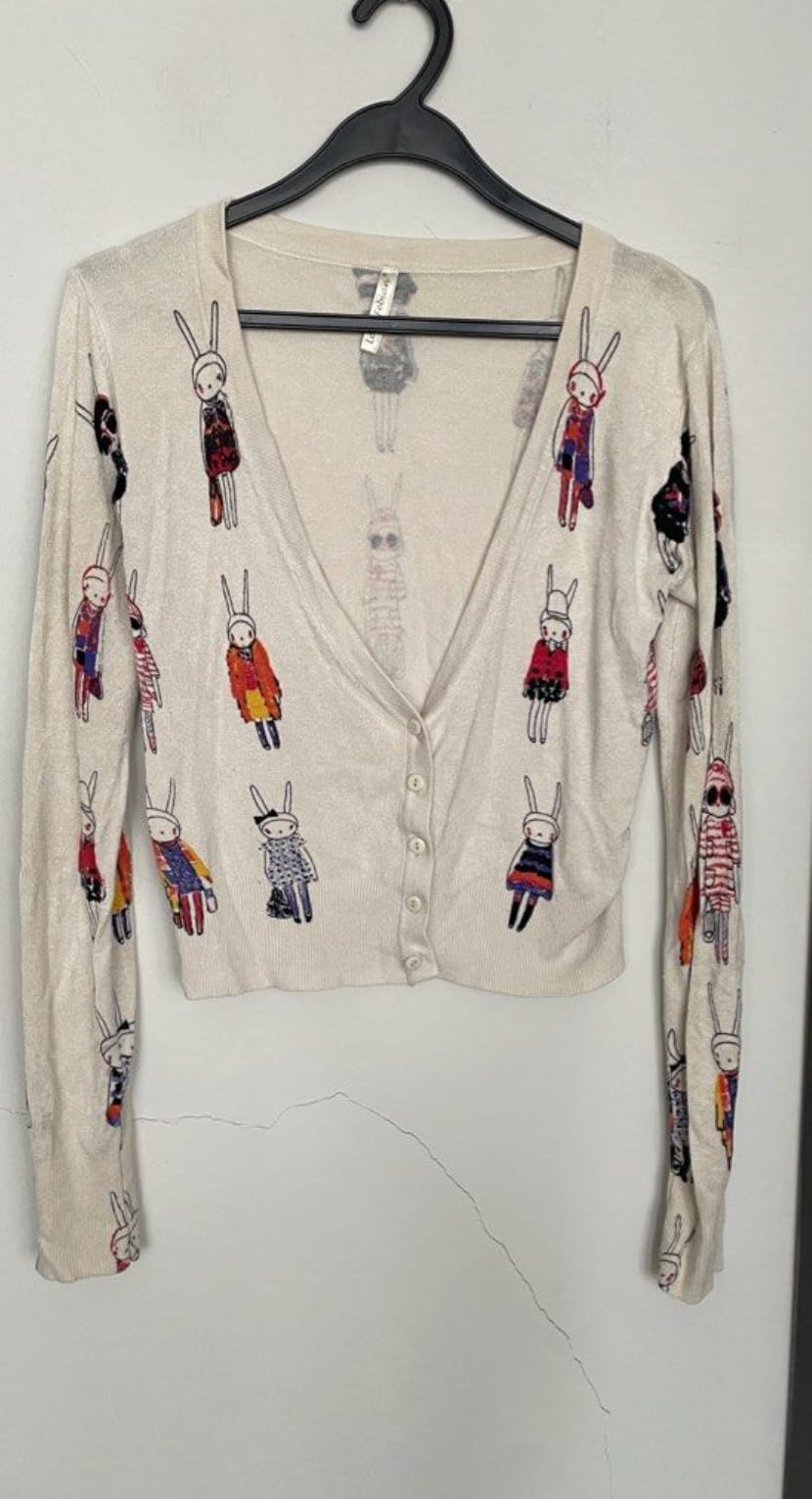 Cute Bunny Print - Lora Febian designer famous cardigan