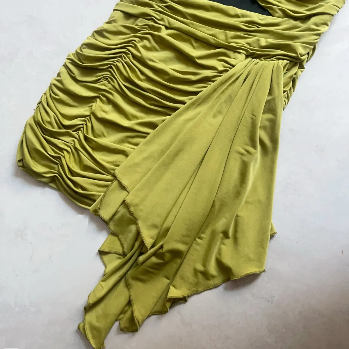EURAUGO Olive Green Ruched Mini Dress - Photo 5