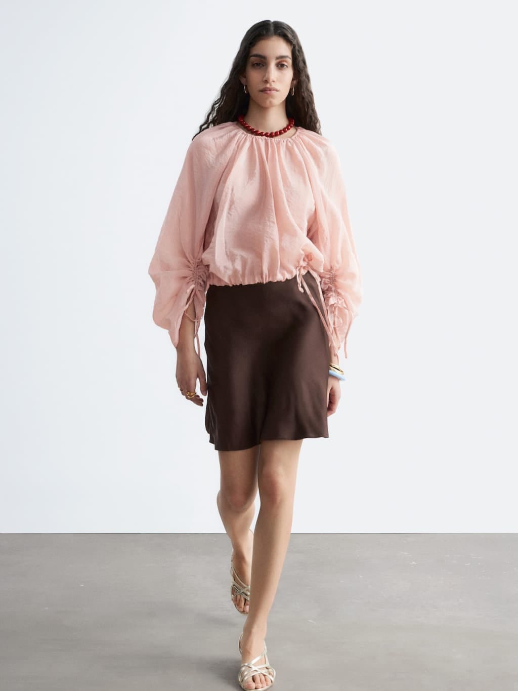& Other Stories & Other Stories - Pink Sheer Crop Top - Photo 2