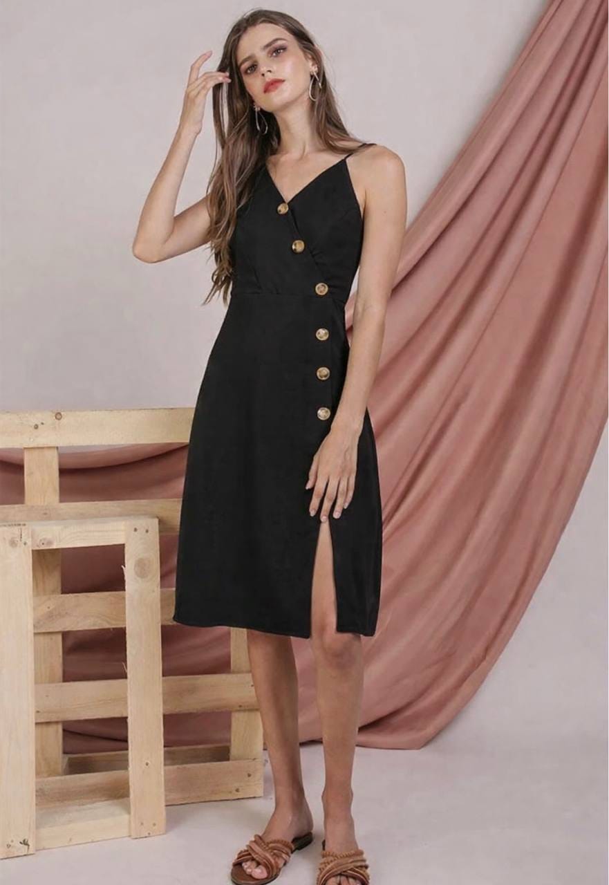 The Tinsel Rack The Tinsel Rack TTR Midi Dress with Button Detail - Photo 3